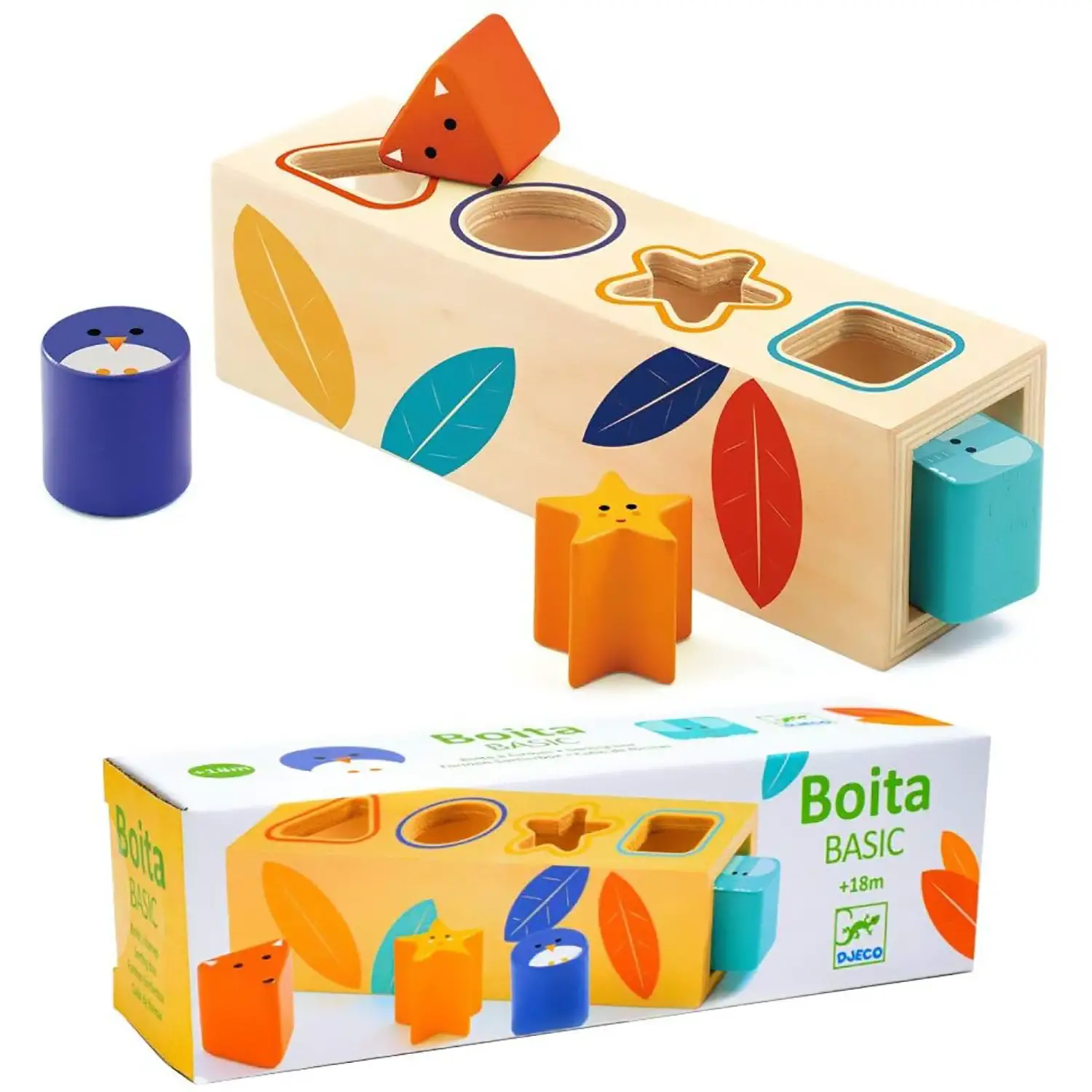 Passaforme Sagome e Animali in Legno – Gioco Educativo a Incastro con 4 Forme - Motricità fine