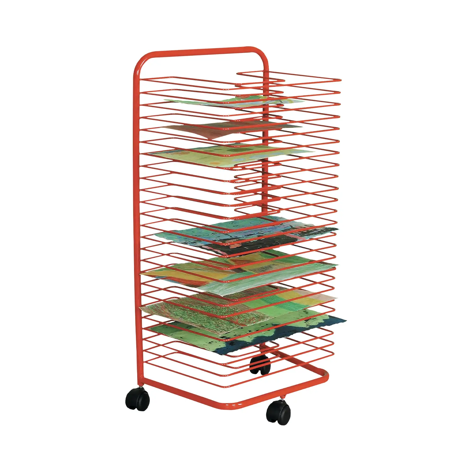 Carrello Asciuga Disegni a 25 Ripiani – Stendilavori Mobile per Scuola - L'angolo della pittura
