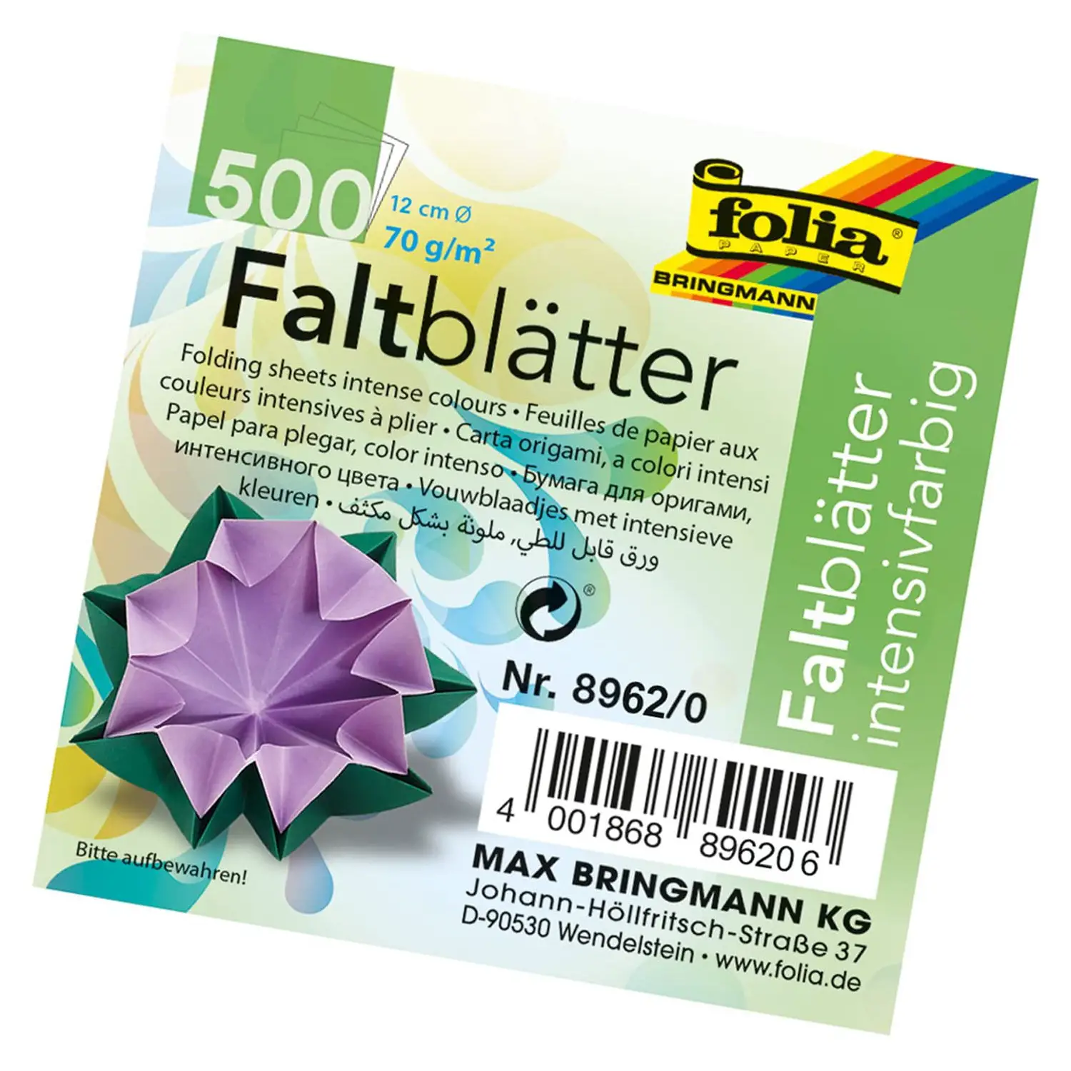 Carta Origami Circolare - 12 cm - 500 Fogli 70 gr/mq - Carta e cartoncino