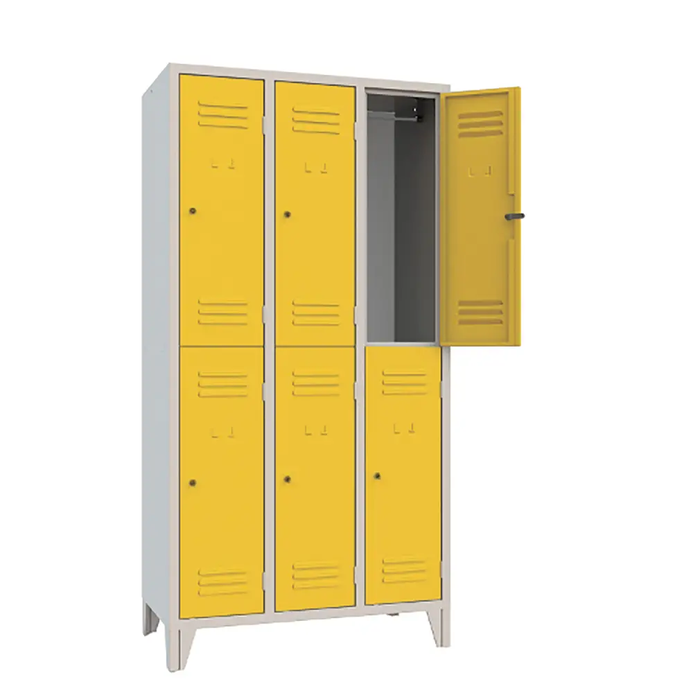 Armadio Casellario Classic 6 Posti con Ante Gialle RAL 1003 – Armadietto in Metallo Conforme CAM - Arredo archivio