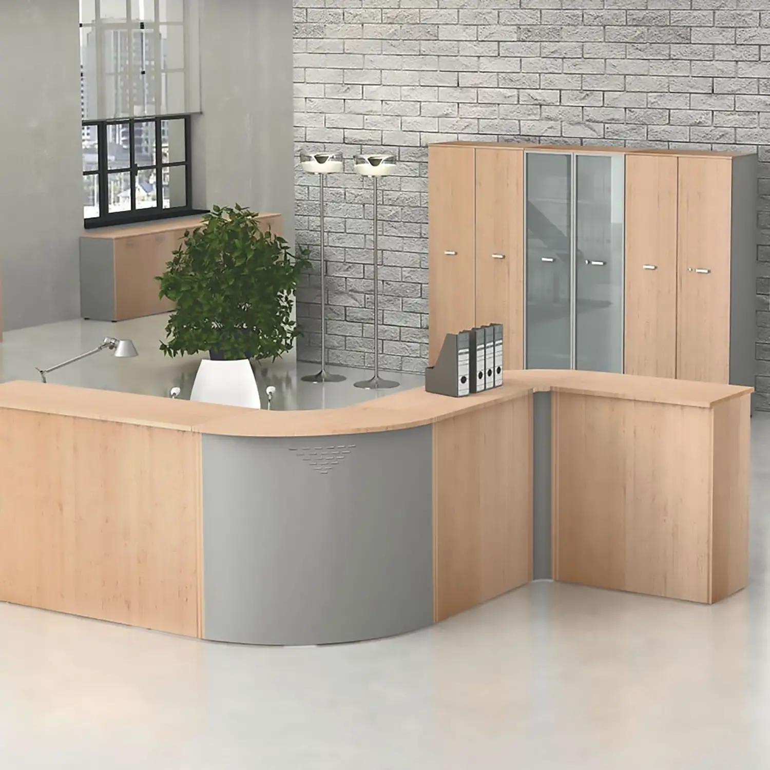 Sopralzo per Reception con Pannello Anteriore da 145 cm – Accessorio per Bancone Ufficio - Accoglienza