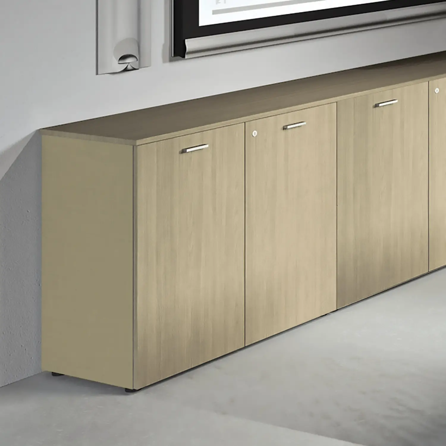 Libreria Kamos con Ante in Frassino 90x46x169 cm – Mobile Ufficio con 3 Ripiani - Arredo per l'ufficio