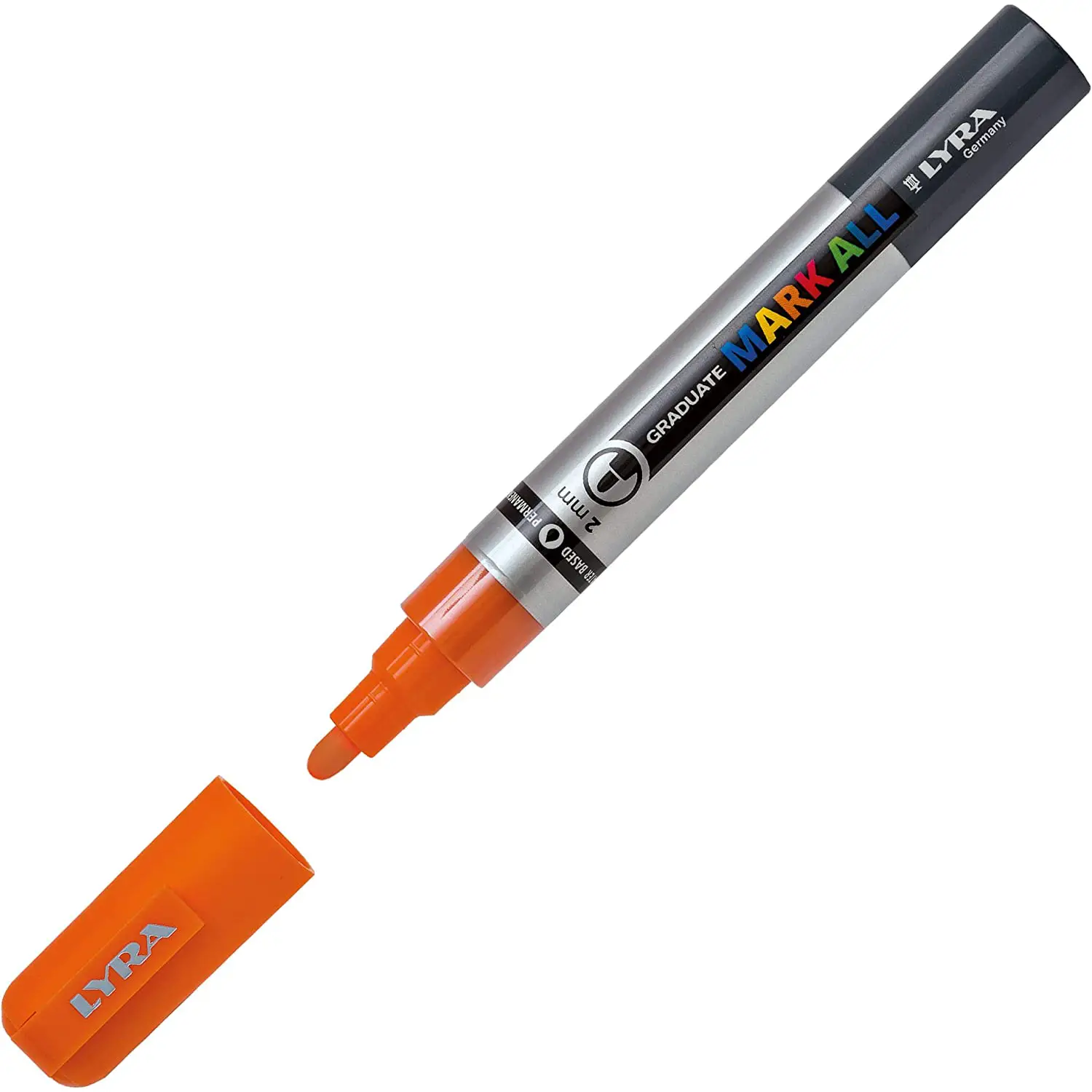 Pennarello Lyra Graduate Mark All - Punta 2 mm - Arancio - Pennarelli