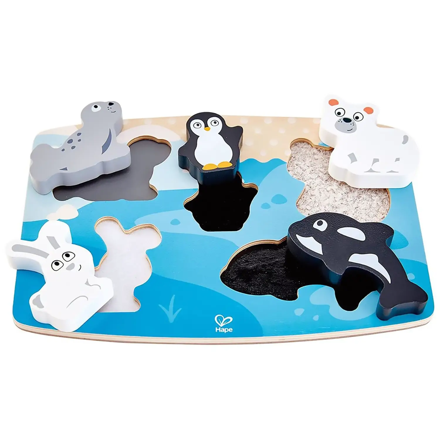 Puzzle Tattile Animali Polari – 21x30 cm - Incastri e puzzle in legno