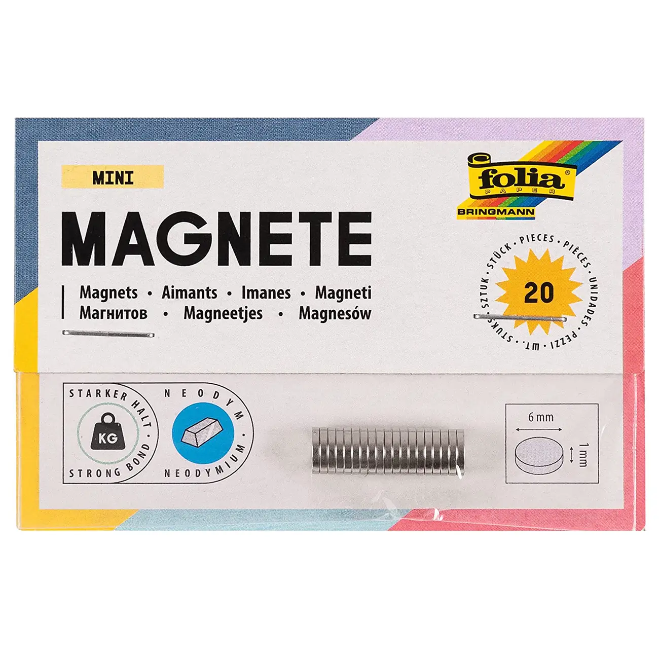 Mini Dischetti Magnetici 6 mm. 20 Pezzi - Cancelleria varia