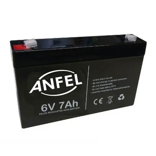 BATTERIA ERMETICA RICARICABILE AL PIOMBO 6VOLT - 7.2 Ah CON CONNETTORE FASTON 4.8mm - auto