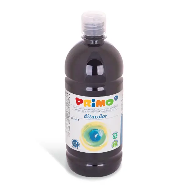 Colori a Dita Primo Nero 750 ml – Tempera a Dita per Bambini - Tempere