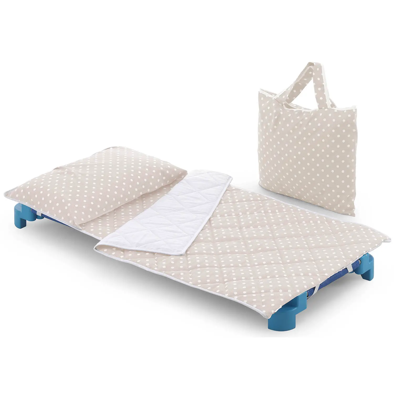 Set Brandina Sotto-Sopra con Borsa Fantasia Pois Tortora – Copribrandina e Copertina - Zona Nanna