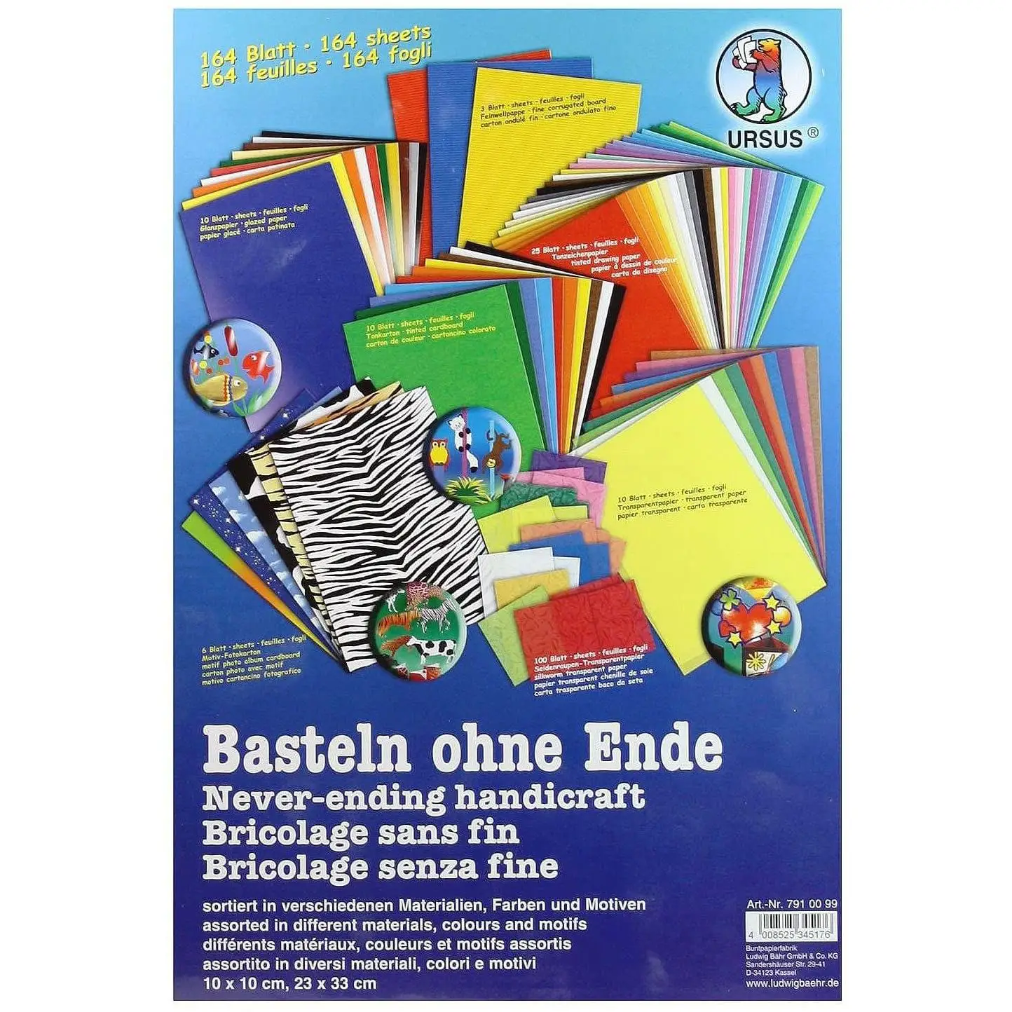 Grande Assortimento Creativo – 164 Fogli Assortiti – Materiali per Progetti Artistici - Carta e cartoncino