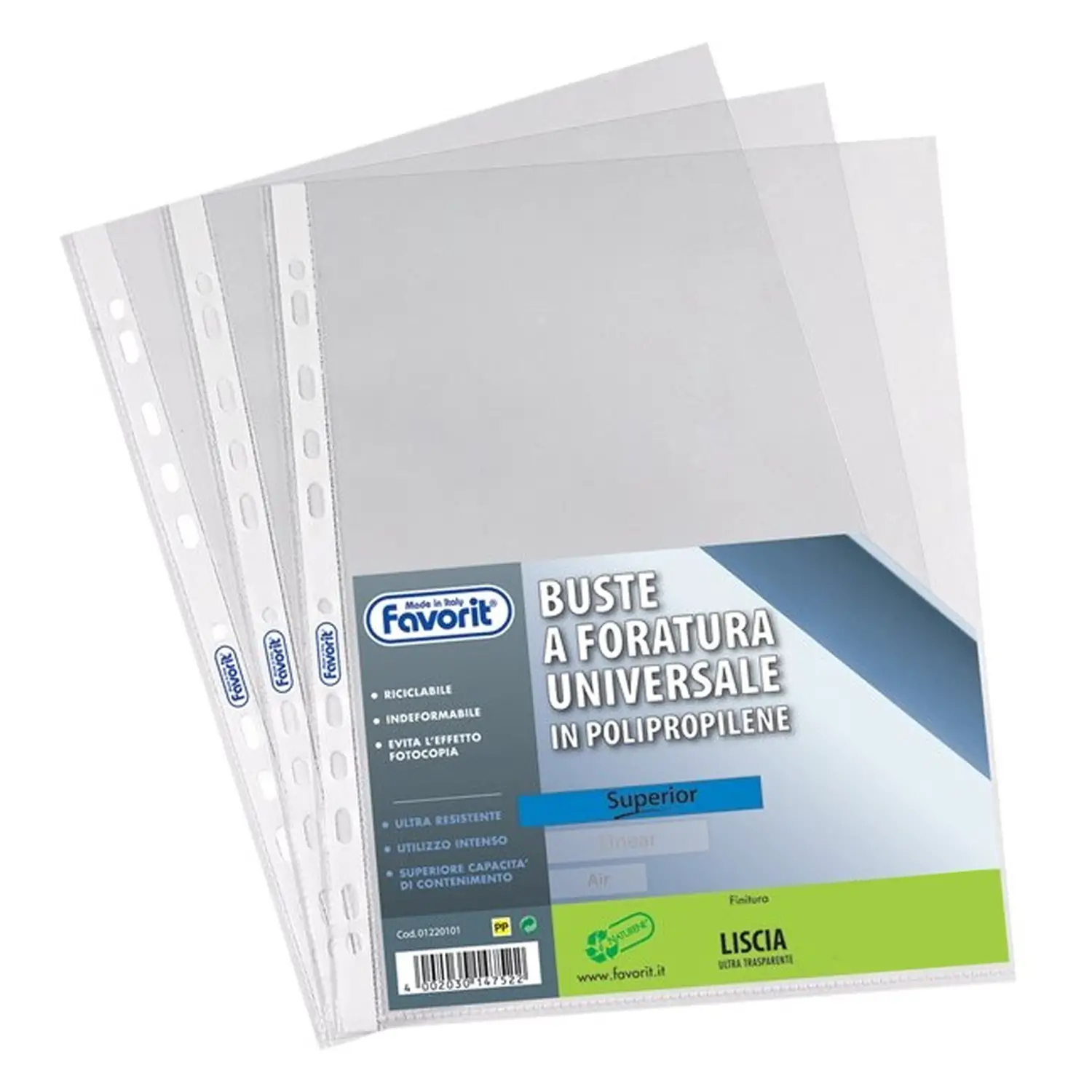 Buste con Perforazione Superior cm. 30x42 Lisce 10 Pezzi - Archiviazione