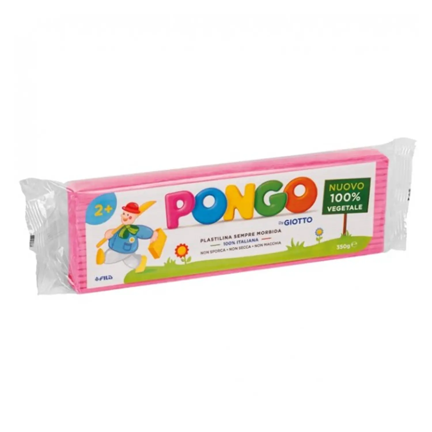 Plastilina Pongo By Giotto – Panetto 350 g Rosa | 100% Vegetale e Sicura - Paste per modellare