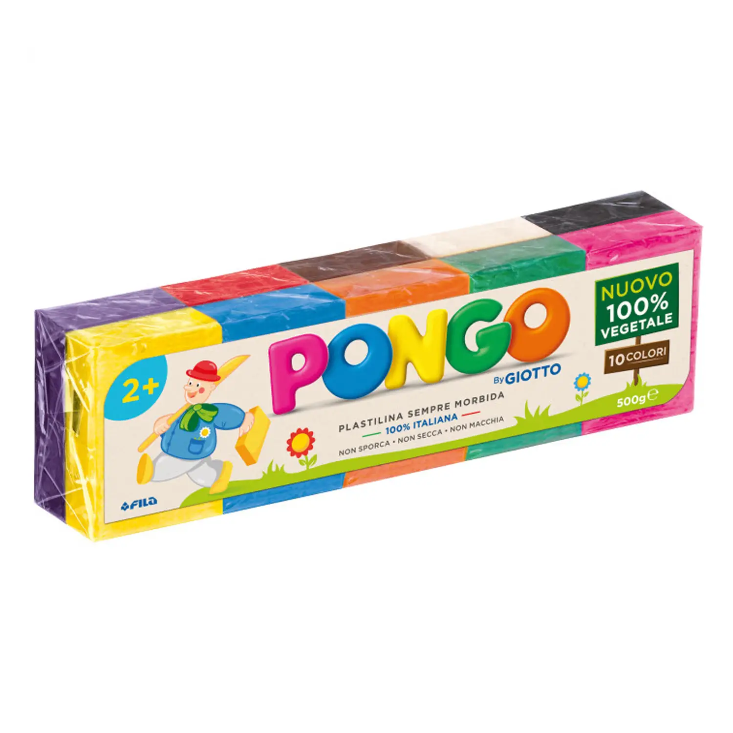 Plastilina Pongo By Giotto – Set 10 Colori, 500 g | Green, Sicura e Morbida - Paste per modellare