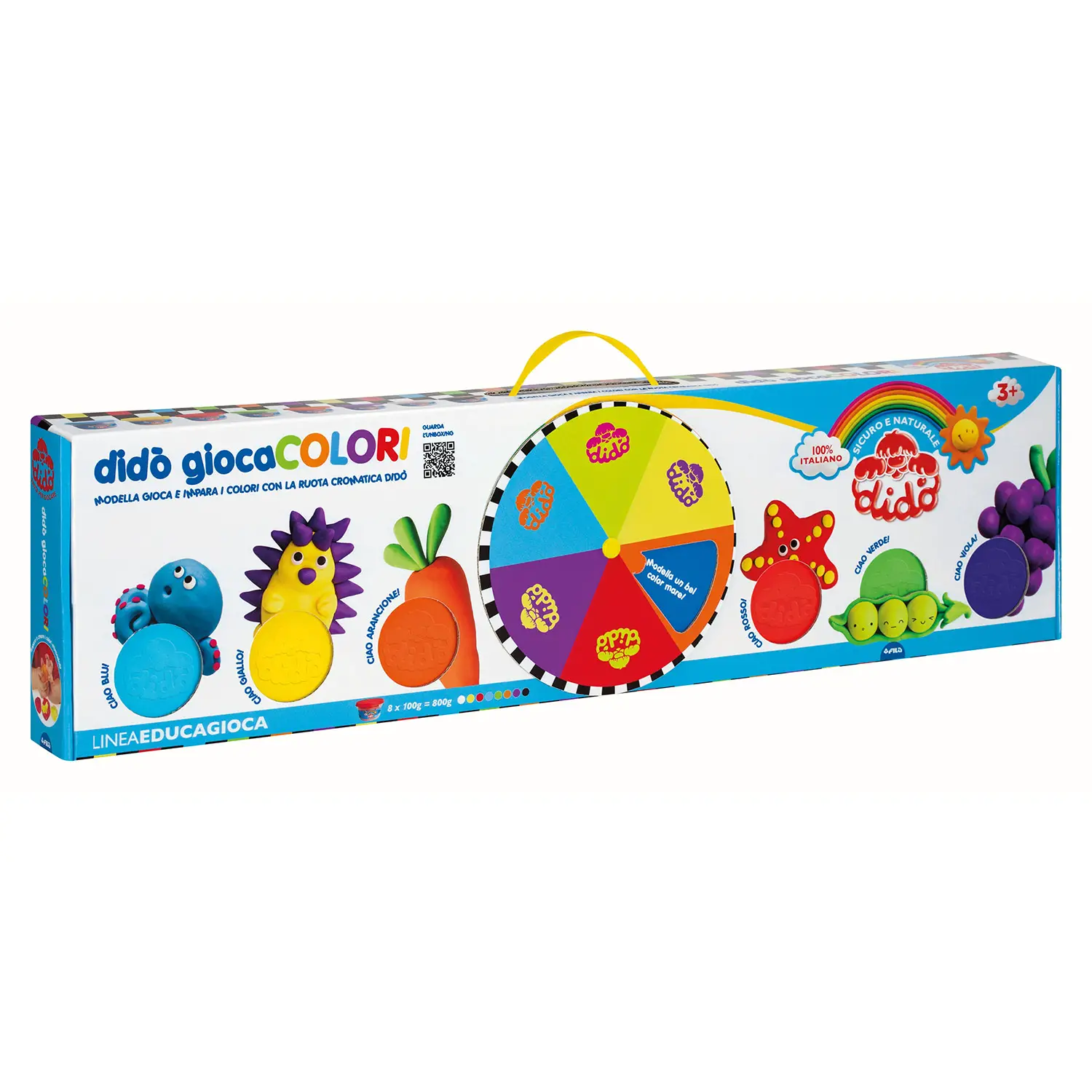 Didò Giocacolori – Plastilina 8 Barattoli da 100g con Maxi Valigetta Creativa - Paste per modellare