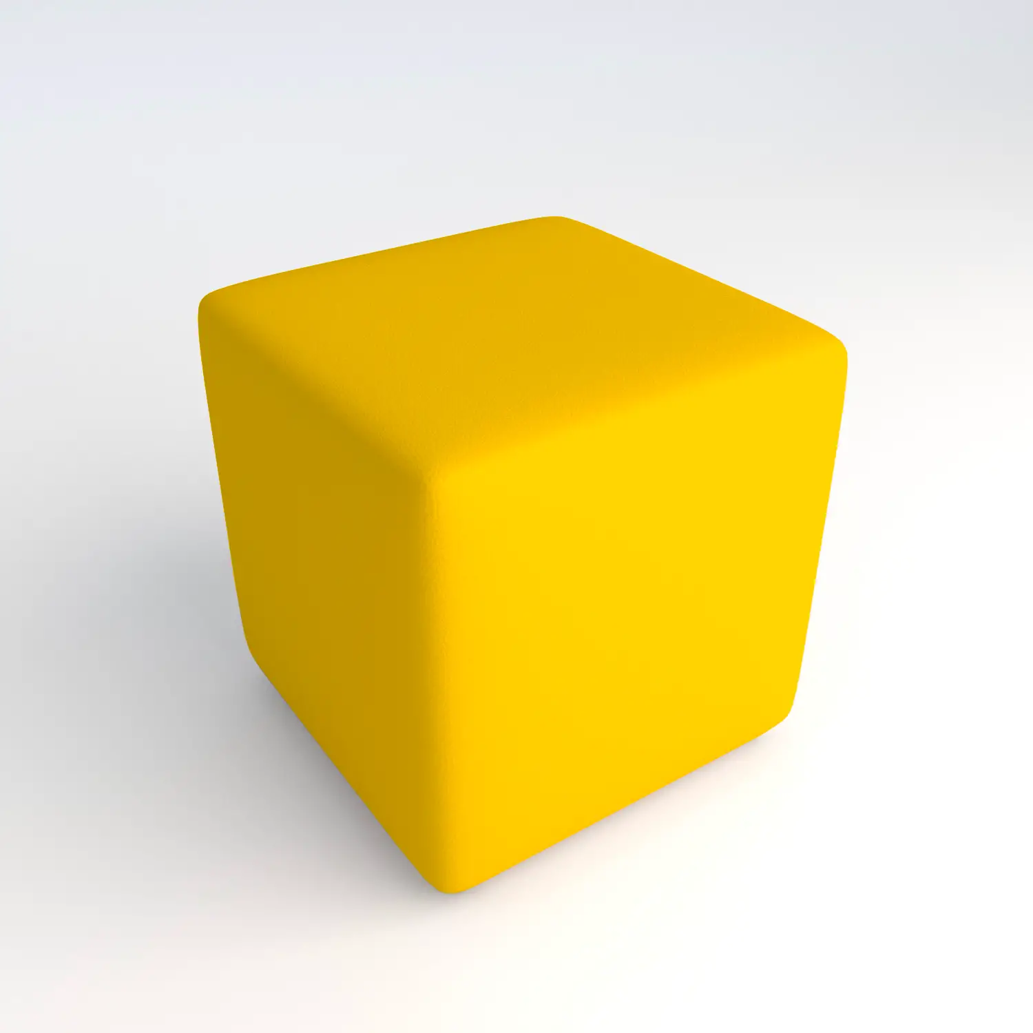 Pouf Ecopelle Ignifugo Quadrato H 40 per Ambienti Scolastici Innovativi Giallo, Conforme CAM - Salottini e arredi morbidi