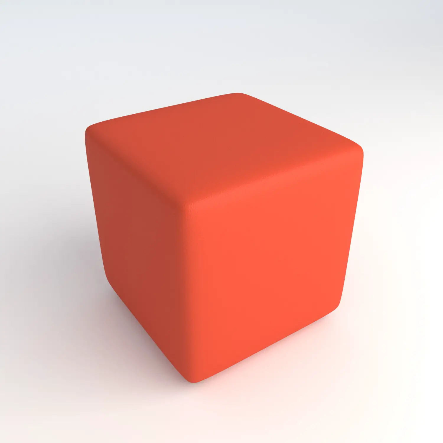 Pouf Ecopelle Ignifugo Quadrato H 40 Arancio Per Una Scuola Innovativa - Salottini e arredi morbidi