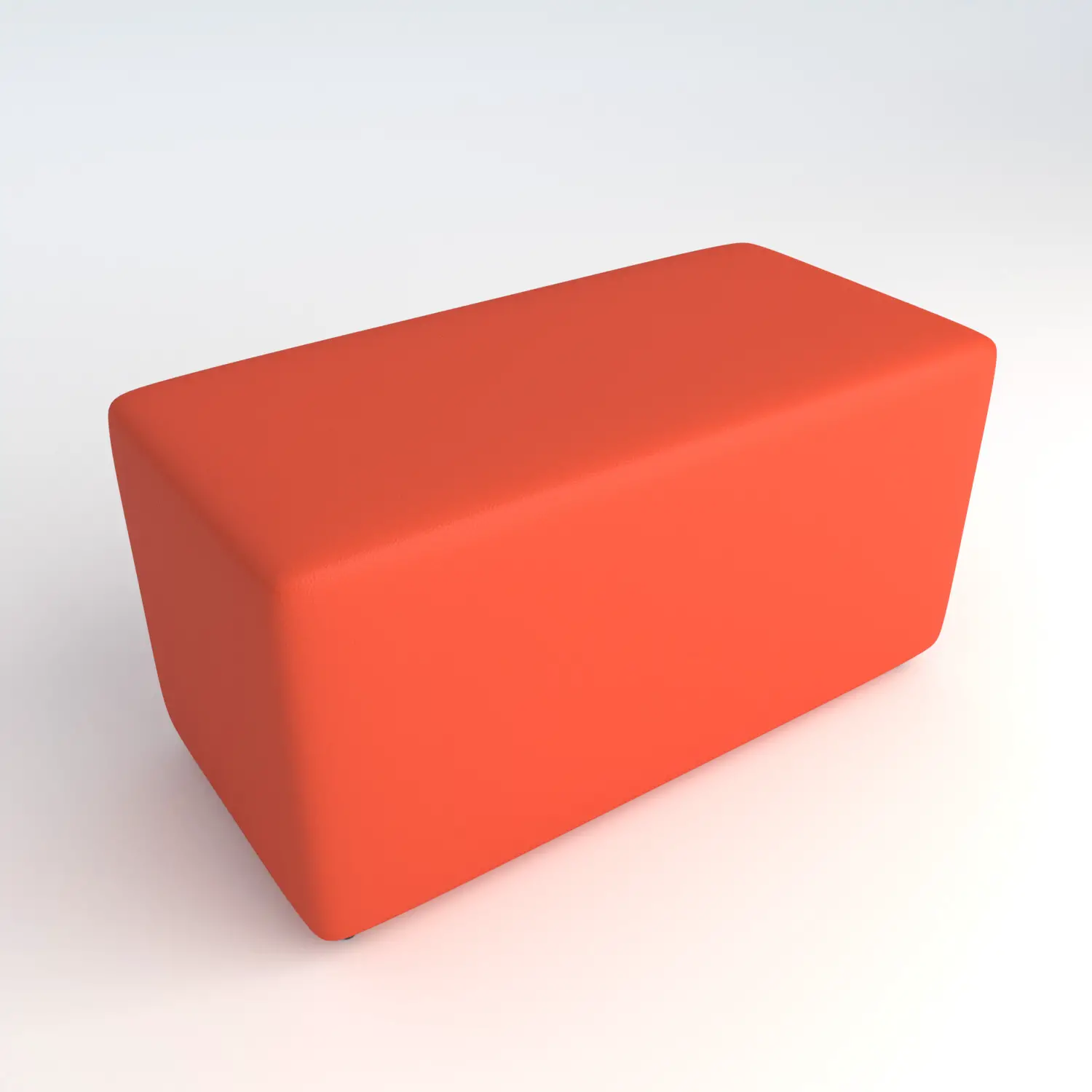 Pouf Ecopelle Ignifugo 2 Posti H 40 Arancio Per Un Ambiente Scolastico Innovativo - Salottini e arredi morbidi