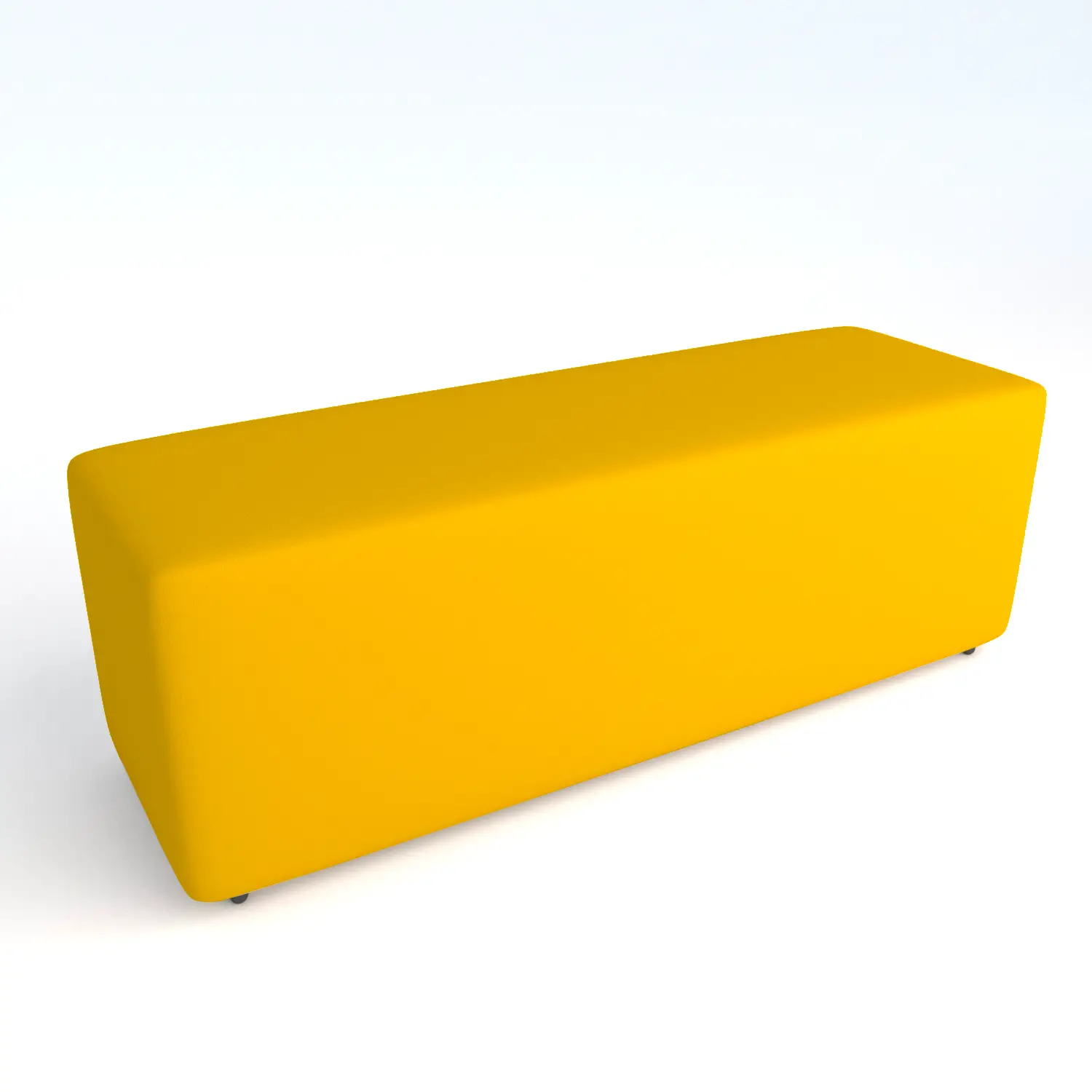 Pouf Ecopelle Ignifugo 3 Posti H 46 Giallo Per Un Ambiente Scolastico Innovativo - Salottini e arredi morbidi