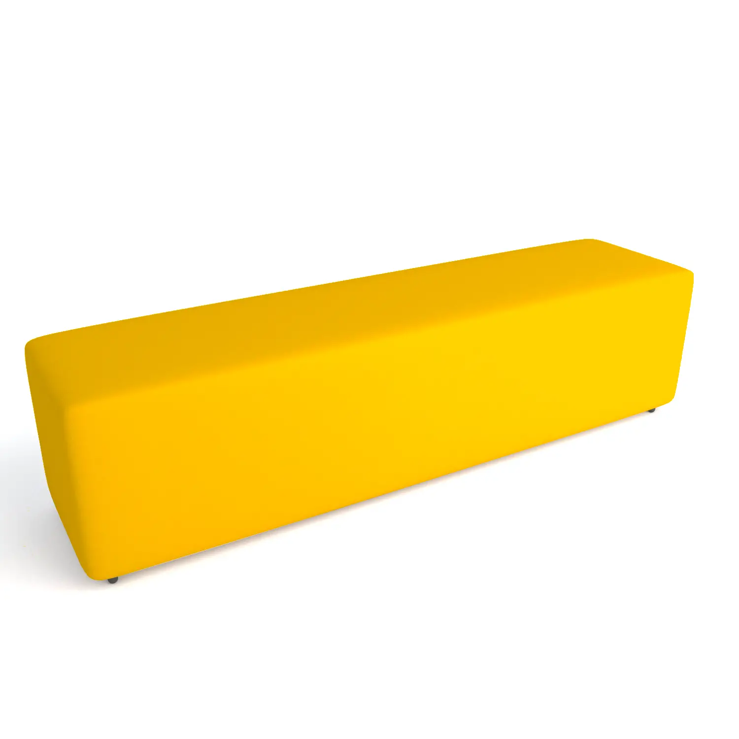 Pouf Ecopelle Ignifugo 4 Posti H 40 Giallo Perfetto Per Ambienti Scolastici Innovativi - Salottini e arredi morbidi