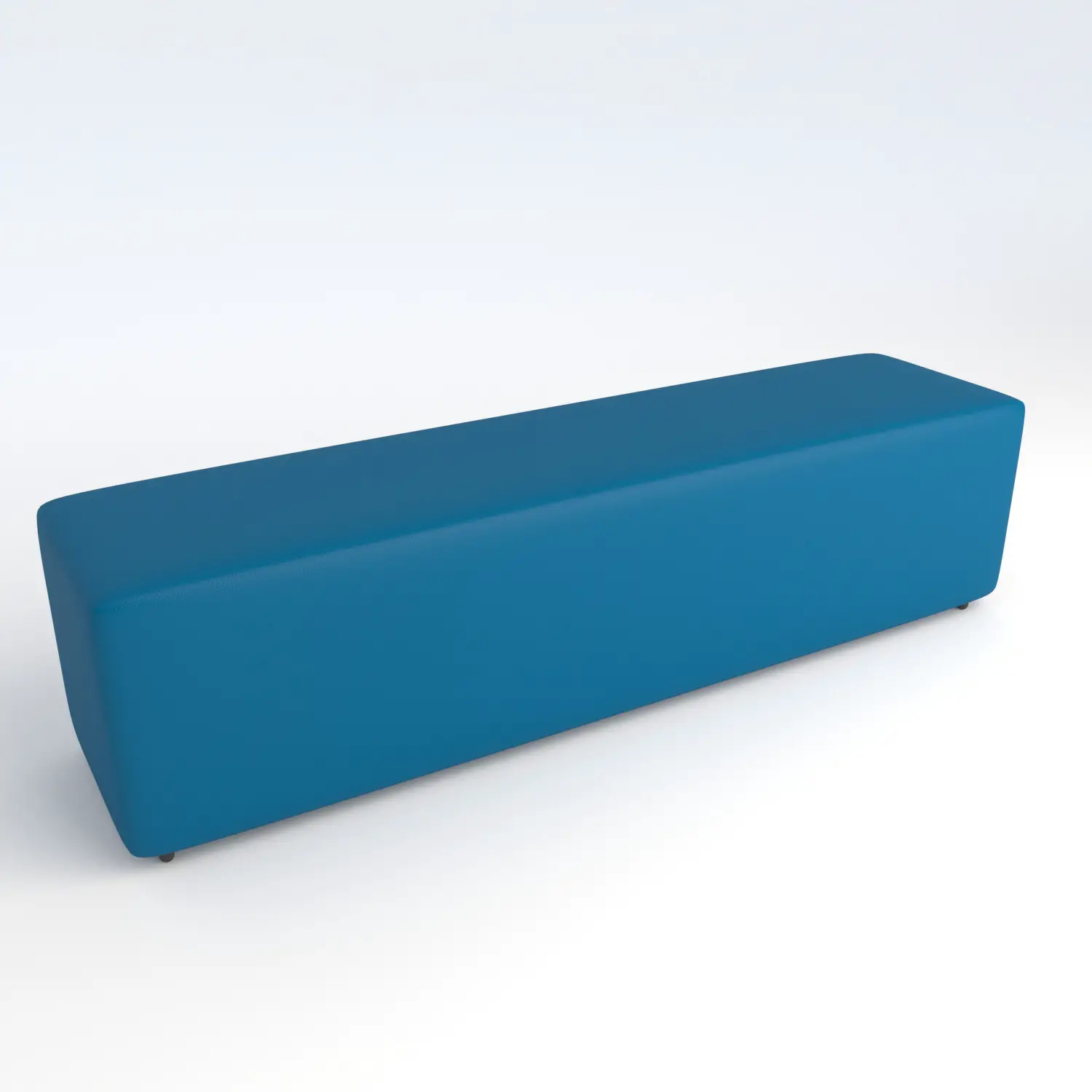Pouf Ecopelle Ignifugo 4 Posti H 40 Azzurro Perfetto per Ambienti Scolastici Innovativi - Salottini e arredi morbidi