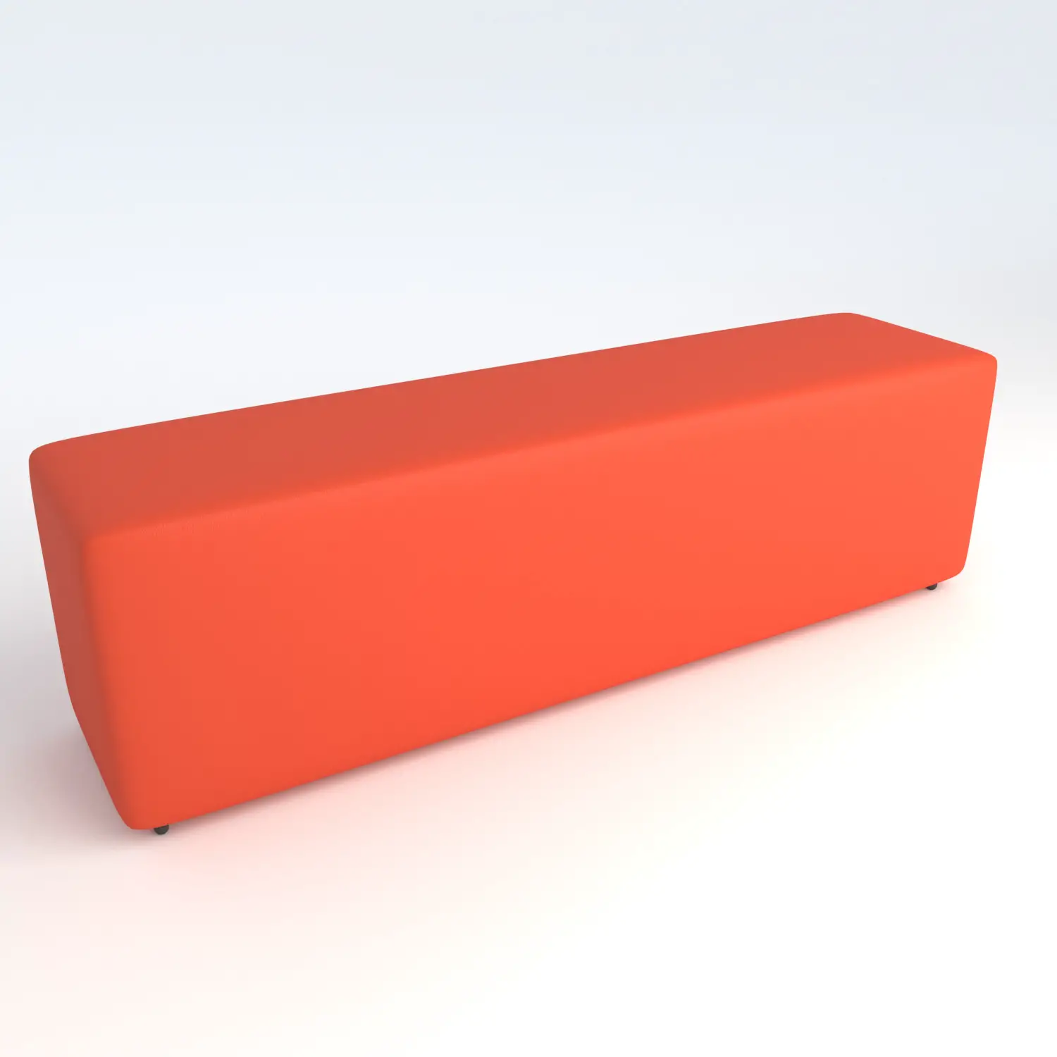 Pouf Ecopelle Ignifugo 4 Posti H 46 Arancio Per Ambienti Scolastici Innovativi - Salottini e arredi morbidi