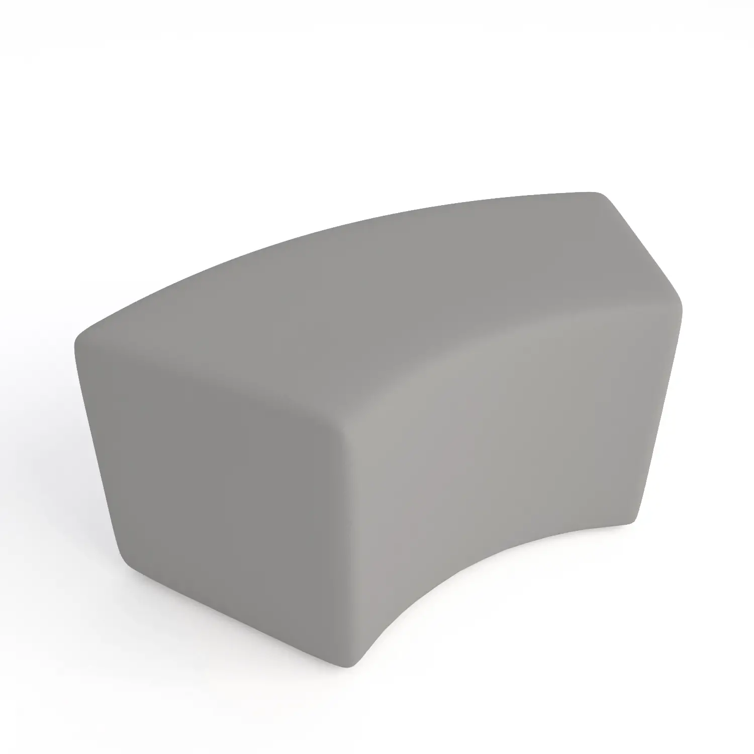 Pouf Ecopelle Ignifugo Curvo H 40 Grigio Per Ambienti Scolastici Innovativi - Salottini e arredi morbidi