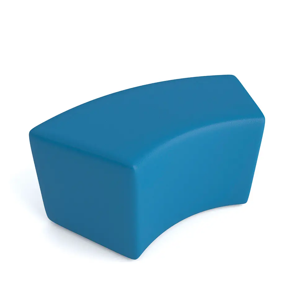 Pouf Ecopelle Ignifugo Curvo H 46 Azzurro Per Ambienti Scolastici Innovativi - Salottini e arredi morbidi