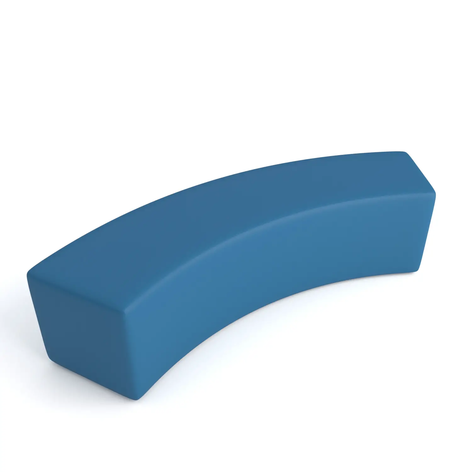 Pouf Ecopelle Ignifugo Curvo 2 Posti H 46 Azzurro Per Ambienti Scolastici Innovativi - Salottini e arredi morbidi