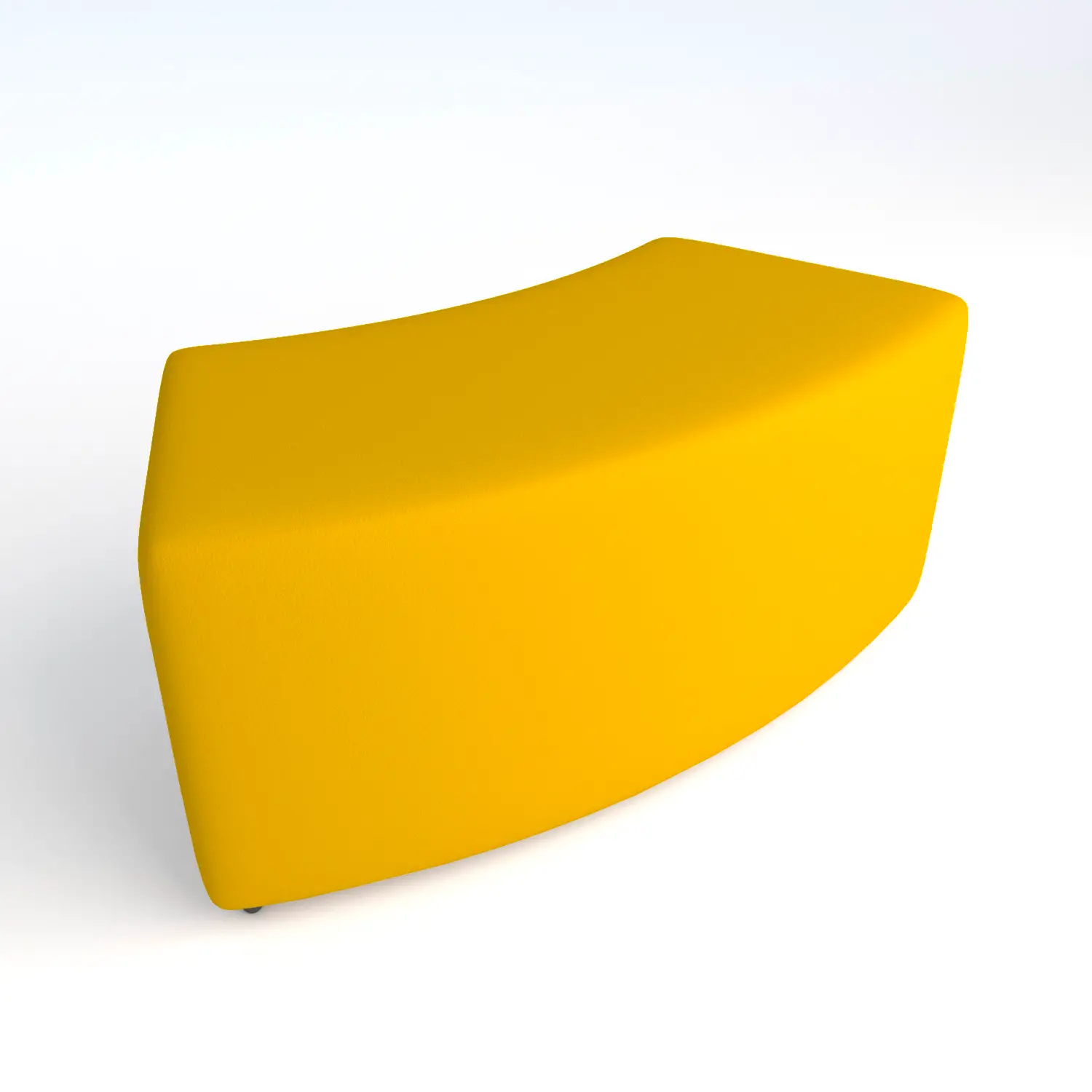 Pouf Ecopelle Ignifugo Curvo 45. H 40 Giallo Per Ambienti Scolastici Innovativi - Salottini e arredi morbidi