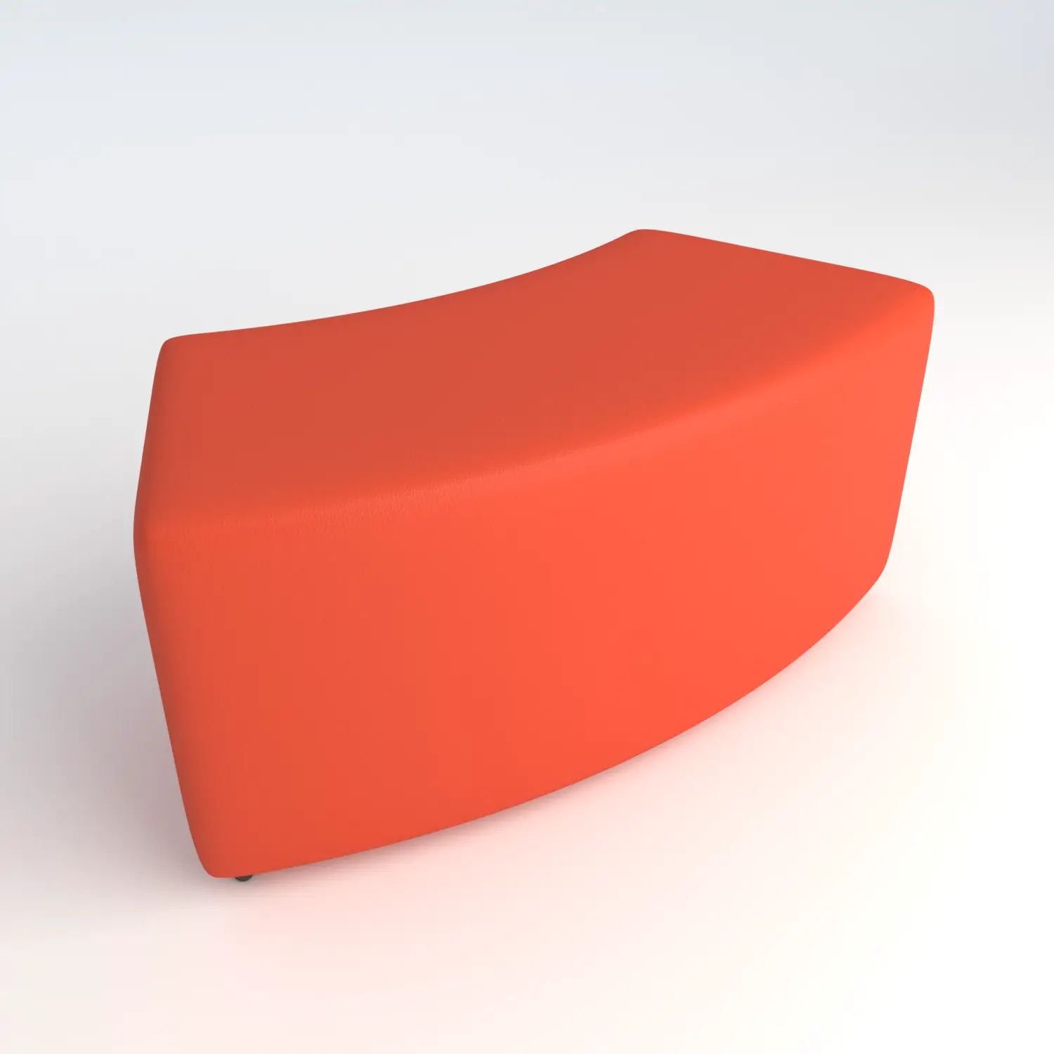 Pouf Ecopelle Ignifugo Curvo 45. H 40 Arancio Per Ambienti Scolastici Innovativi - Salottini e arredi morbidi
