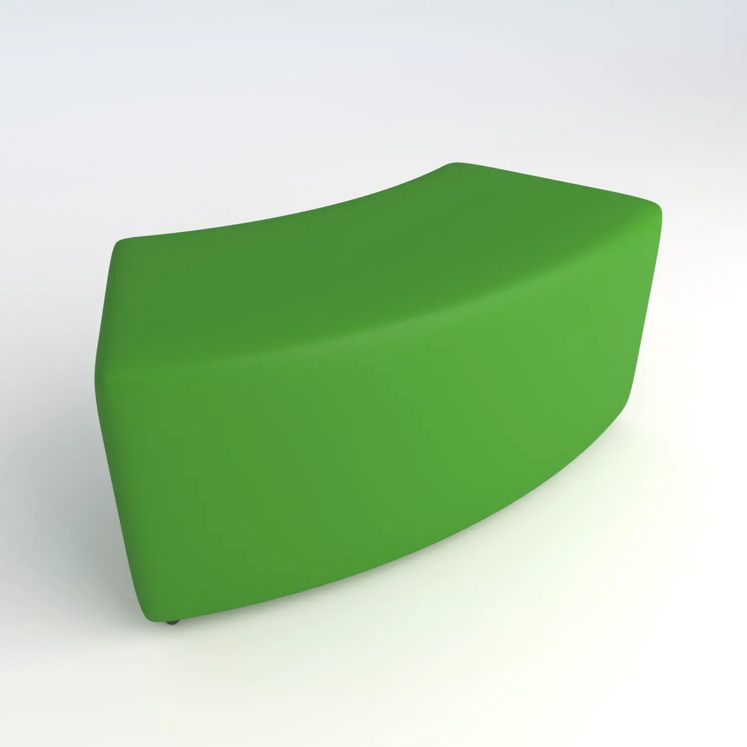 Pouf Ecopelle Ignifugo Curvo 45. H 40 Verde Per Ambienti Scolastici Innovativi - Salottini e arredi morbidi