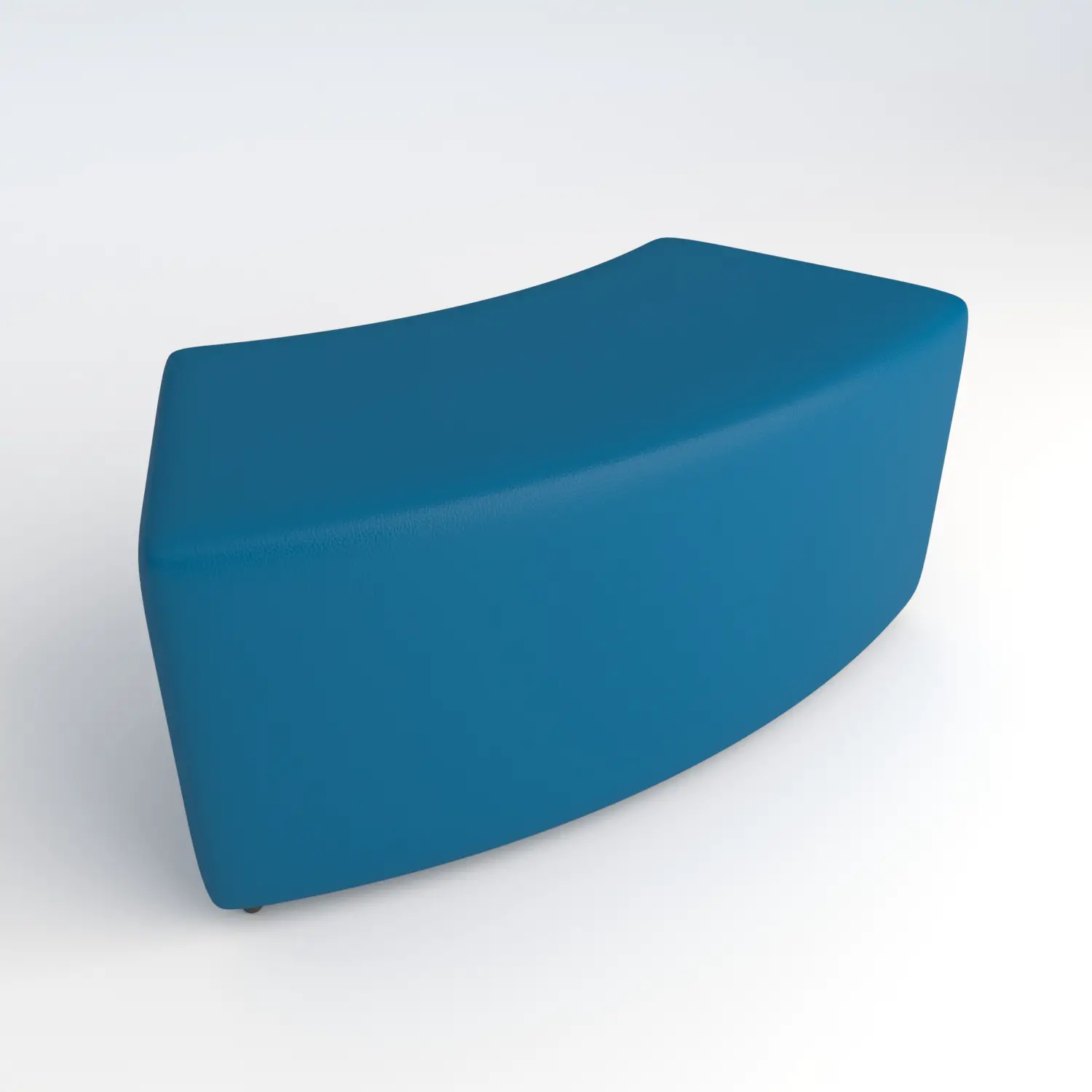 Pouf Ecopelle Ignifugo Curvo 45. H 40 Azzurro Per Ambienti Scolastici Innovativi - Salottini e arredi morbidi