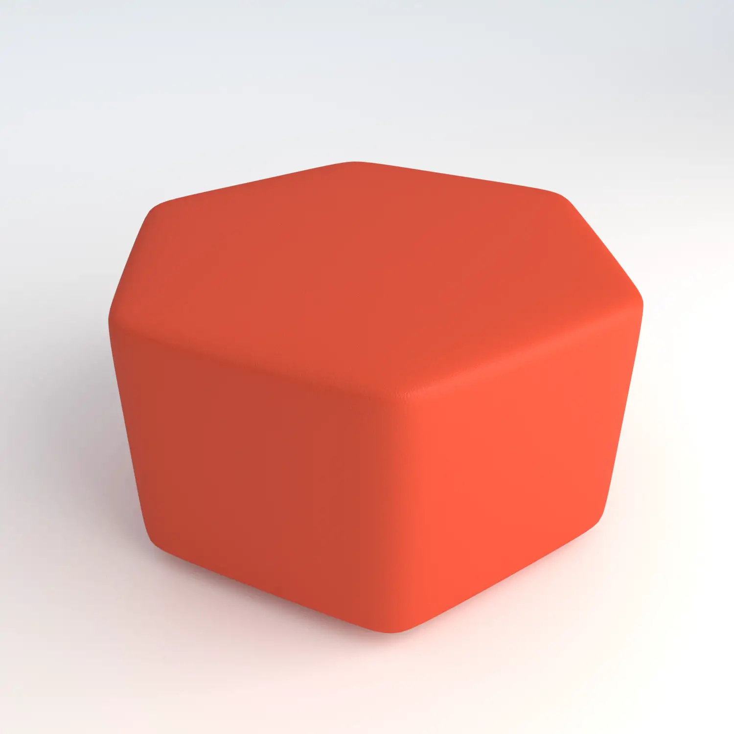 Pouf Ecopelle Ignifugo Esagonale H 40 Arancio Per Ambienti Scolastici Innovativi - Salottini e arredi morbidi