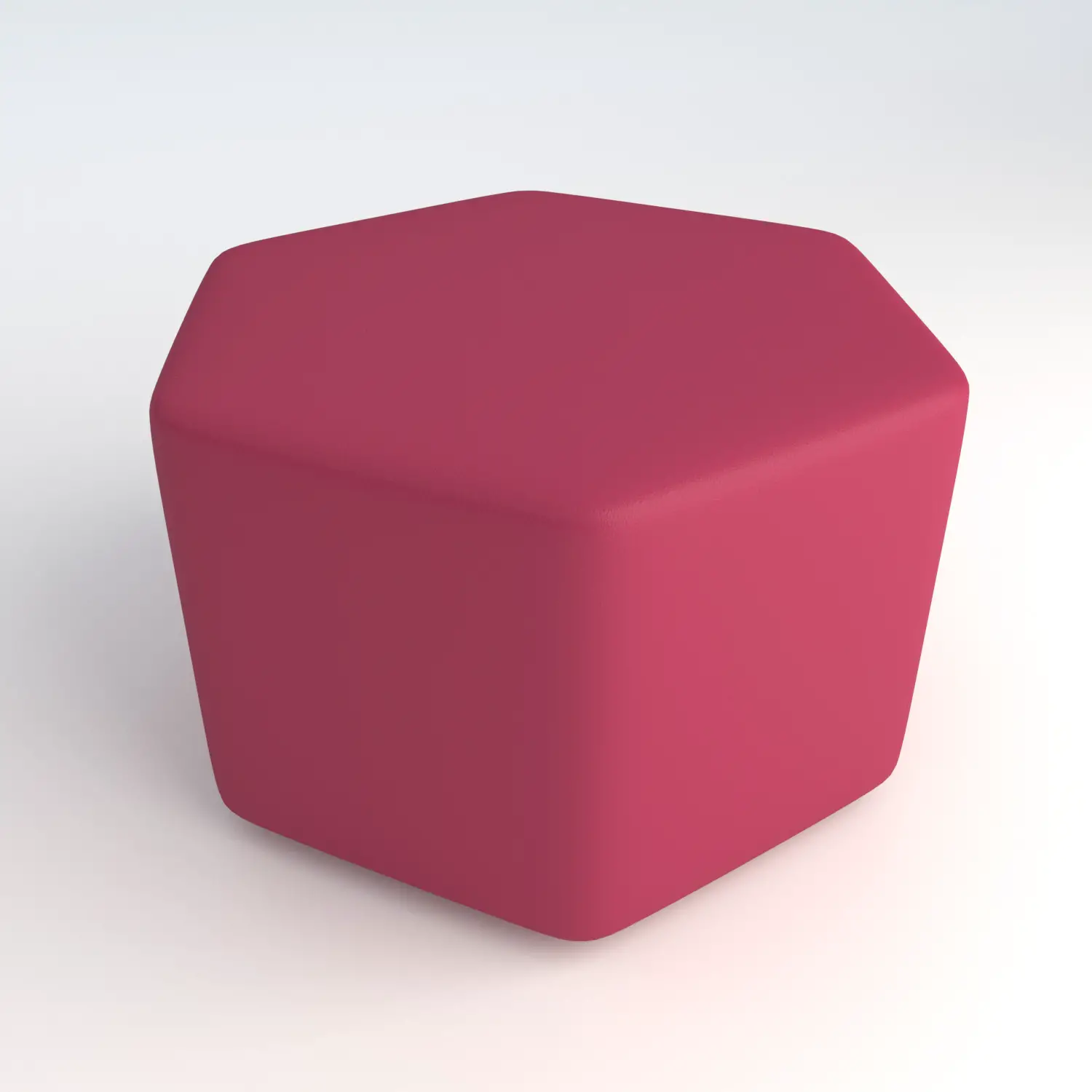 Pouf Ecopelle Ignifugo Esagonale H 46 Fucsia Per Ambienti Scolastici Innovativi - Salottini e arredi morbidi