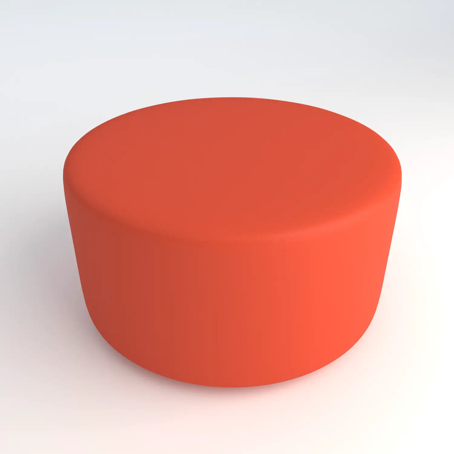 Pouf Ecopelle Ignifugo Tondo H 40 Arancio Per Ambienti Scolastici Innovativi - Salottini e arredi morbidi