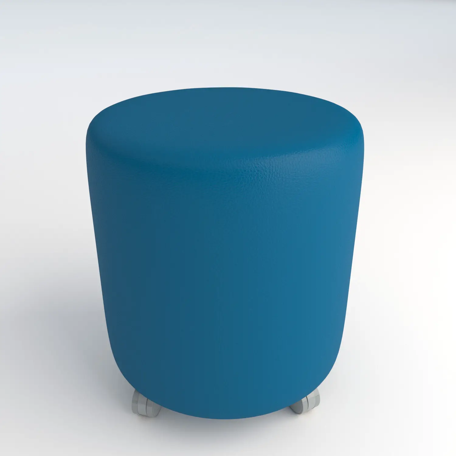 Pouf Ecopelle Ignifugo Tondo su Ruote H 40 Azzurro Per Ambienti Scolastici Innovativi - Salottini e arredi morbidi