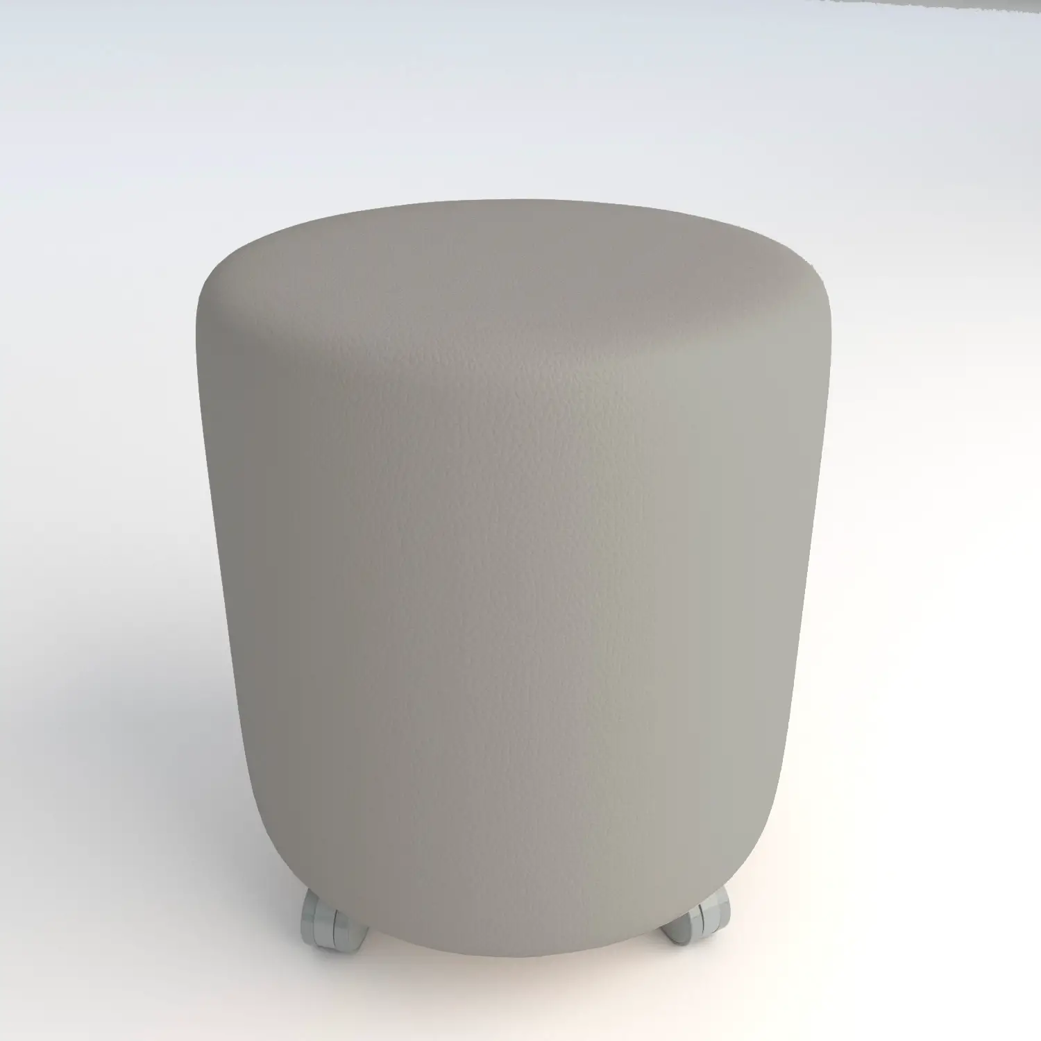 Pouf Ecopelle Ignifugo Tondo su Ruote H 46 Grigio Per Ambienti Scolastici Innovativi - Salottini e arredi morbidi