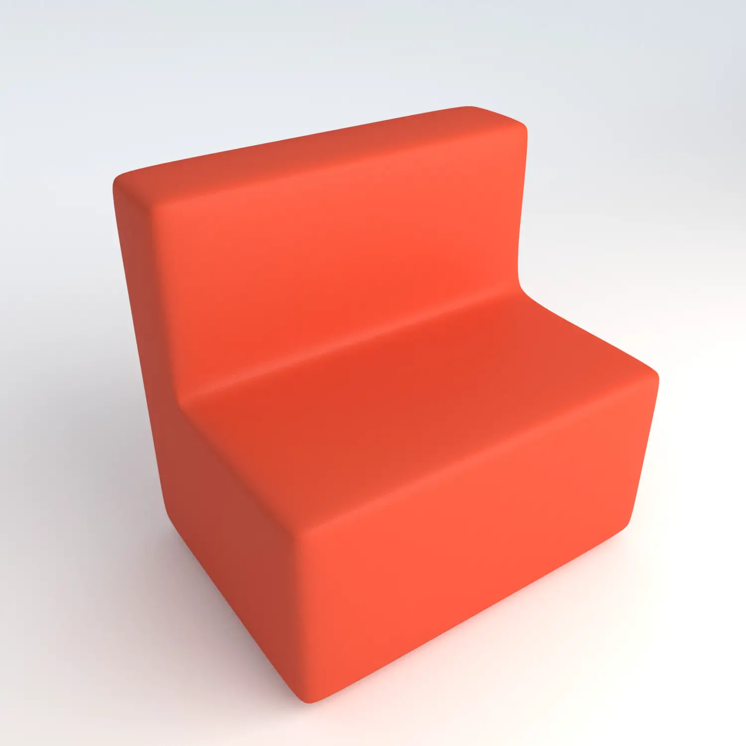 Divano Ecopelle Ignifugo 2 Posti H 40 Arancio Per Ambienti Scolastici Innovativi - Salottini e arredi morbidi