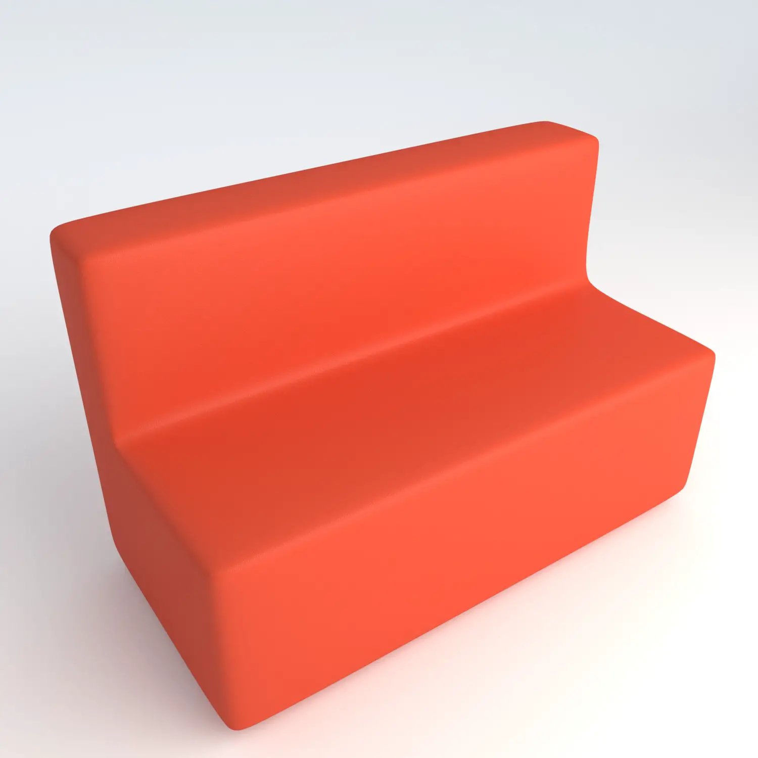 Divano Ecopelle Ignifugo 3 Posti H 40 Arancio Per Ambienti Scolastici Innovativi - Salottini e arredi morbidi