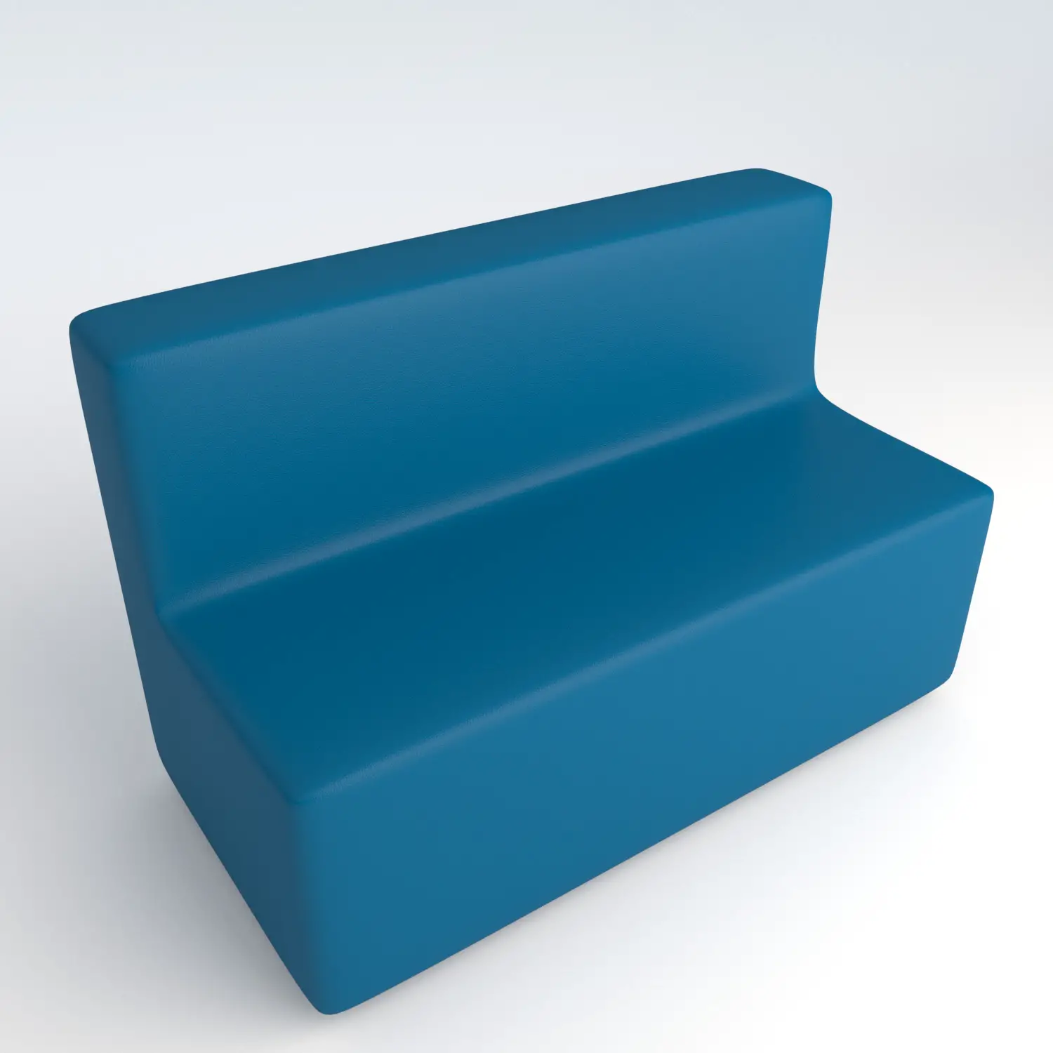 Divano Ecopelle Ignifugo 3 Posti H 40 Azzurro Per Ambienti Scolastici Innovativi - Salottini e arredi morbidi
