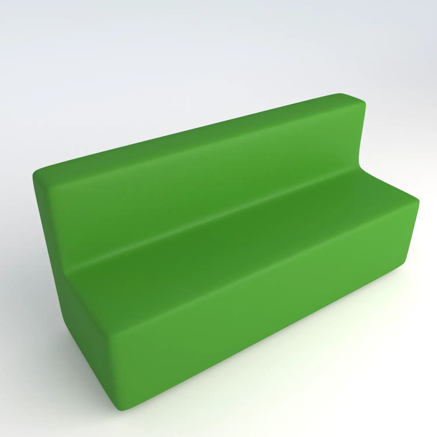 Divano Ecopelle Ignifugo 4 Posti H 40 Verde Per Ambienti Scolastici Innovativi - Salottini e arredi morbidi