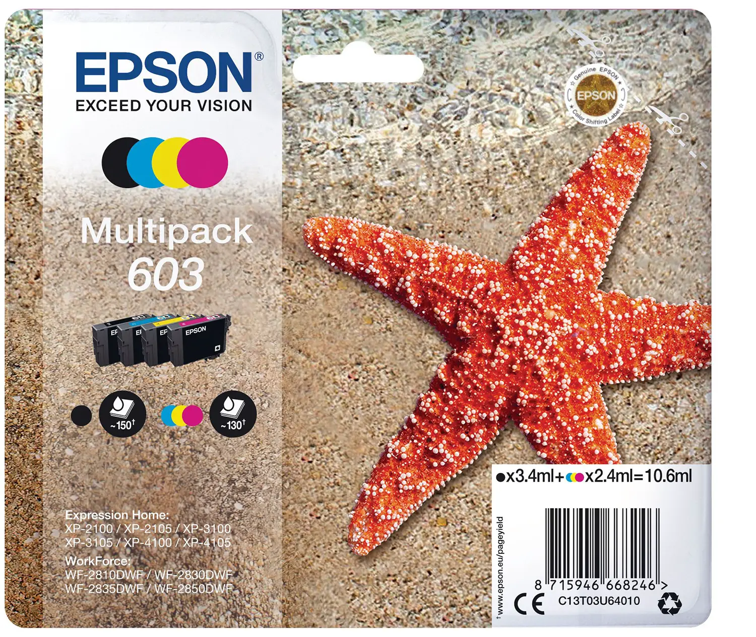 Cartuccia di inchiostro Epson Nero serie 603XL Stella Marina - Consumabili