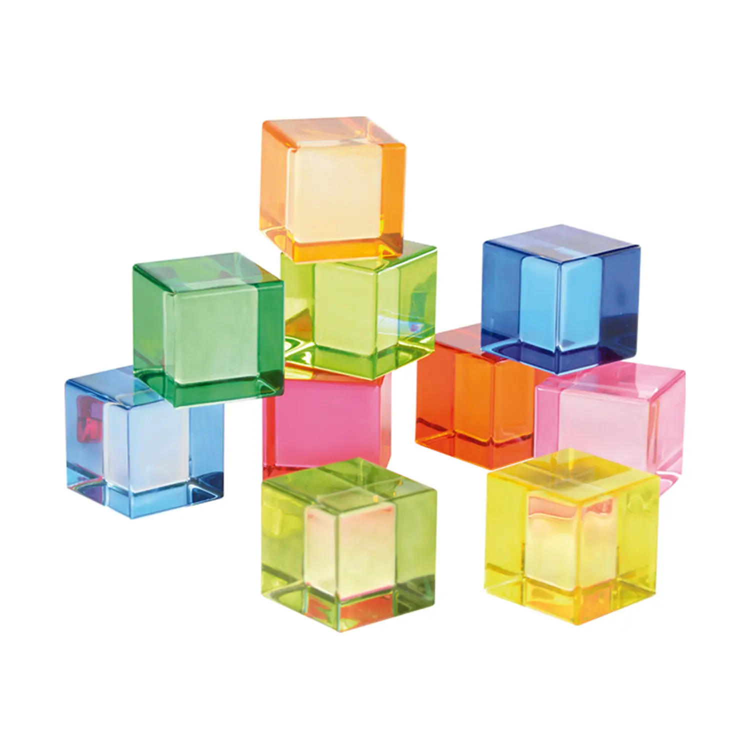Cubi Colorati Traslucidi – 10 Pezzi 2,5 cm - Costruzioni in plastica