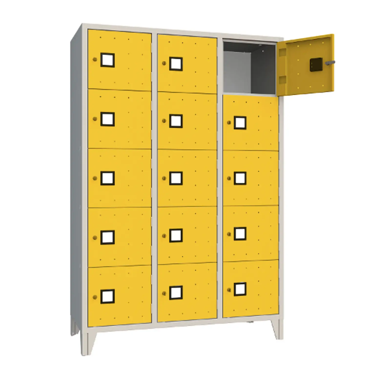Armadio Casellario Quadro 15 Posti - Ante Giallo - Conforme CAM - Arredo archivio