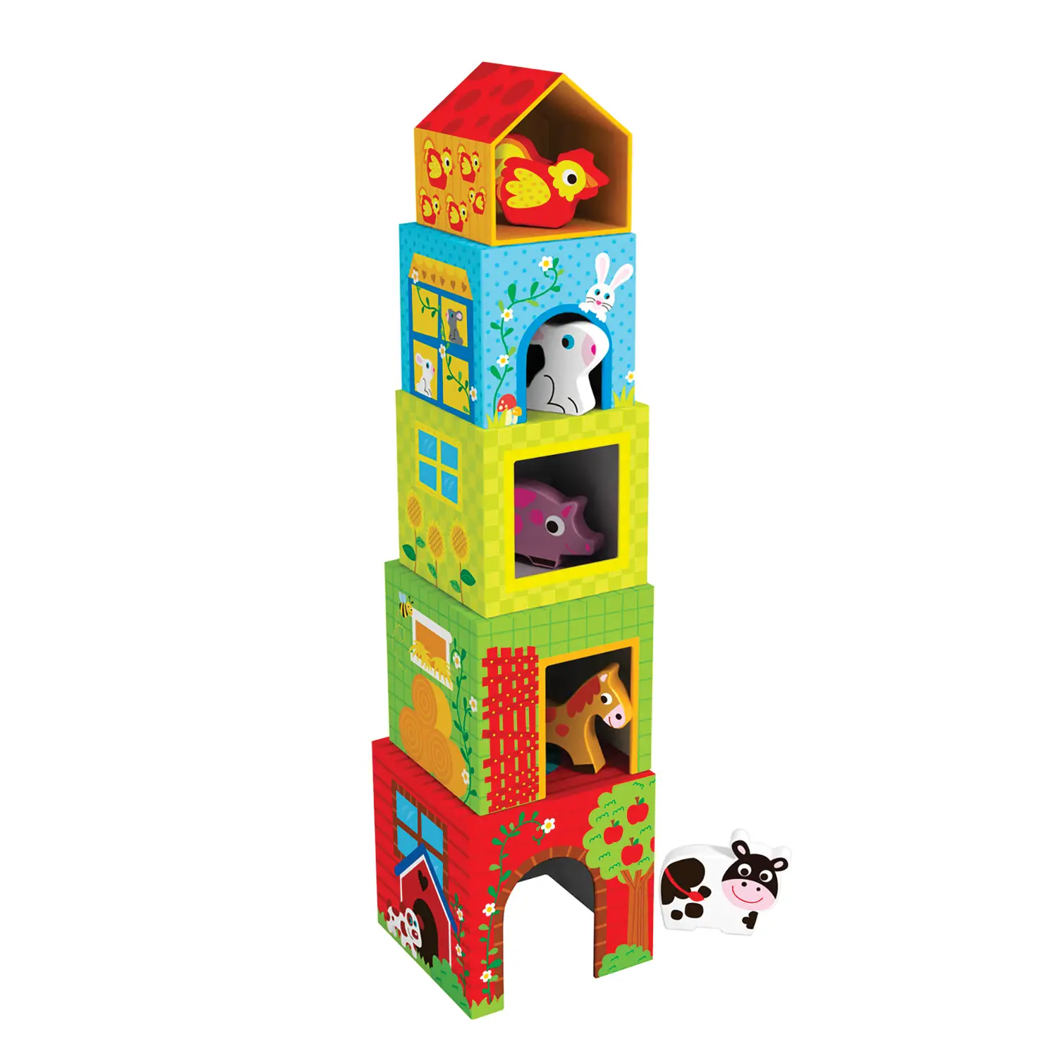 Cubi delle Tane Animali della Fattoria Gioco per Bambini - Primi giochi
