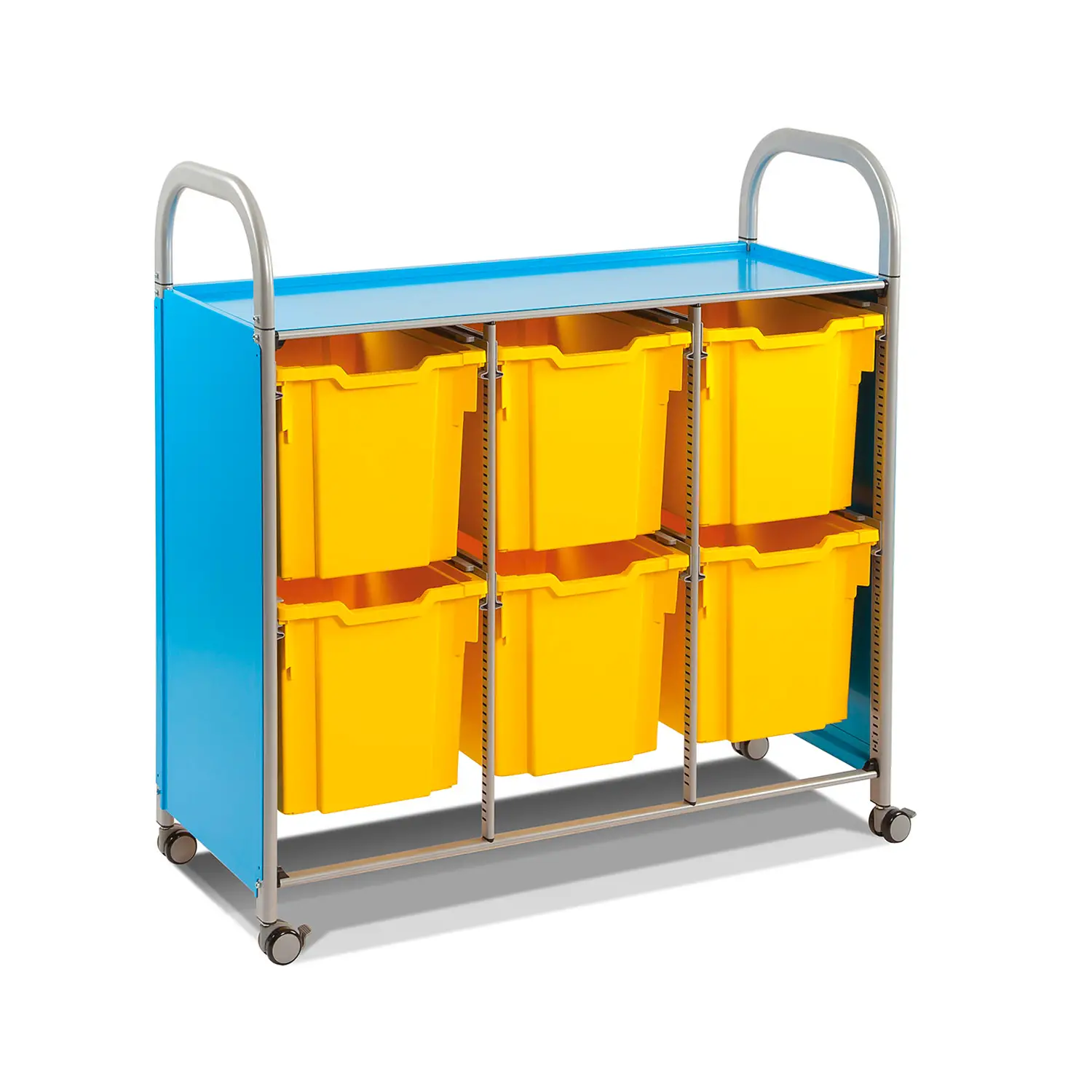 Carrello Mobile a 3 Colonne con 6 Tiretti Jumbo – Carrello Porta Contenitori - Arredo scuola dell'obbligo