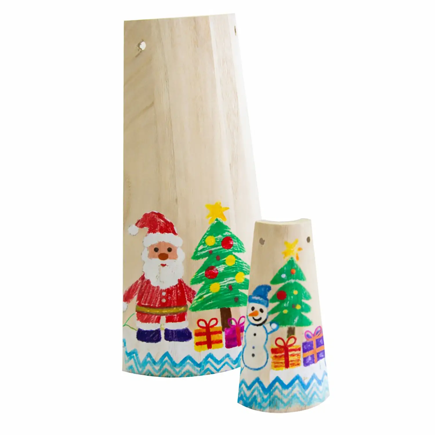 Coppi/Tegole in Legno Naturale da Decorare – Altezza 20 cm, Set da 5 Pezzi - Soggetti in legno