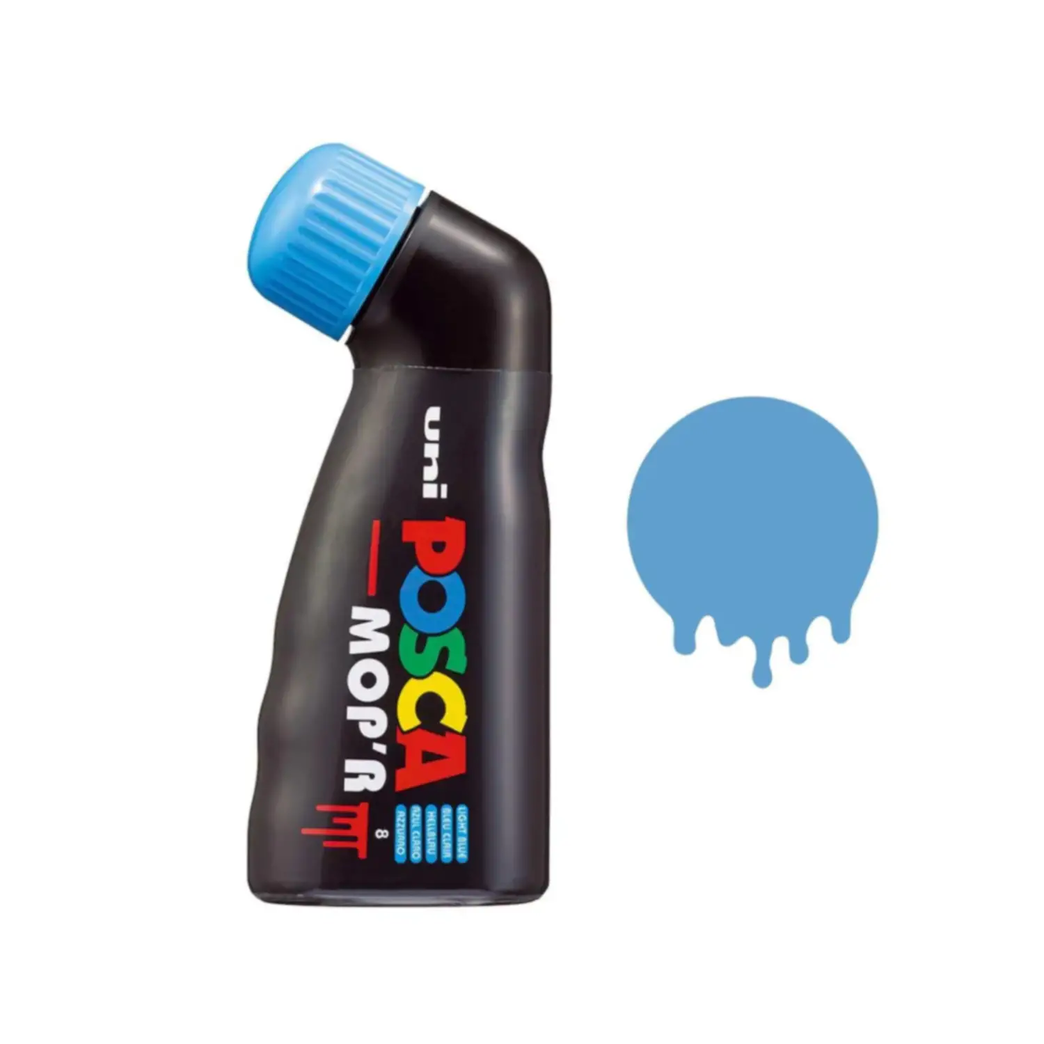 Uni Posca MOP'R Con Erogatore a Spugnetta - Tratto 3-19 mm - Azzurro - Pennarelli