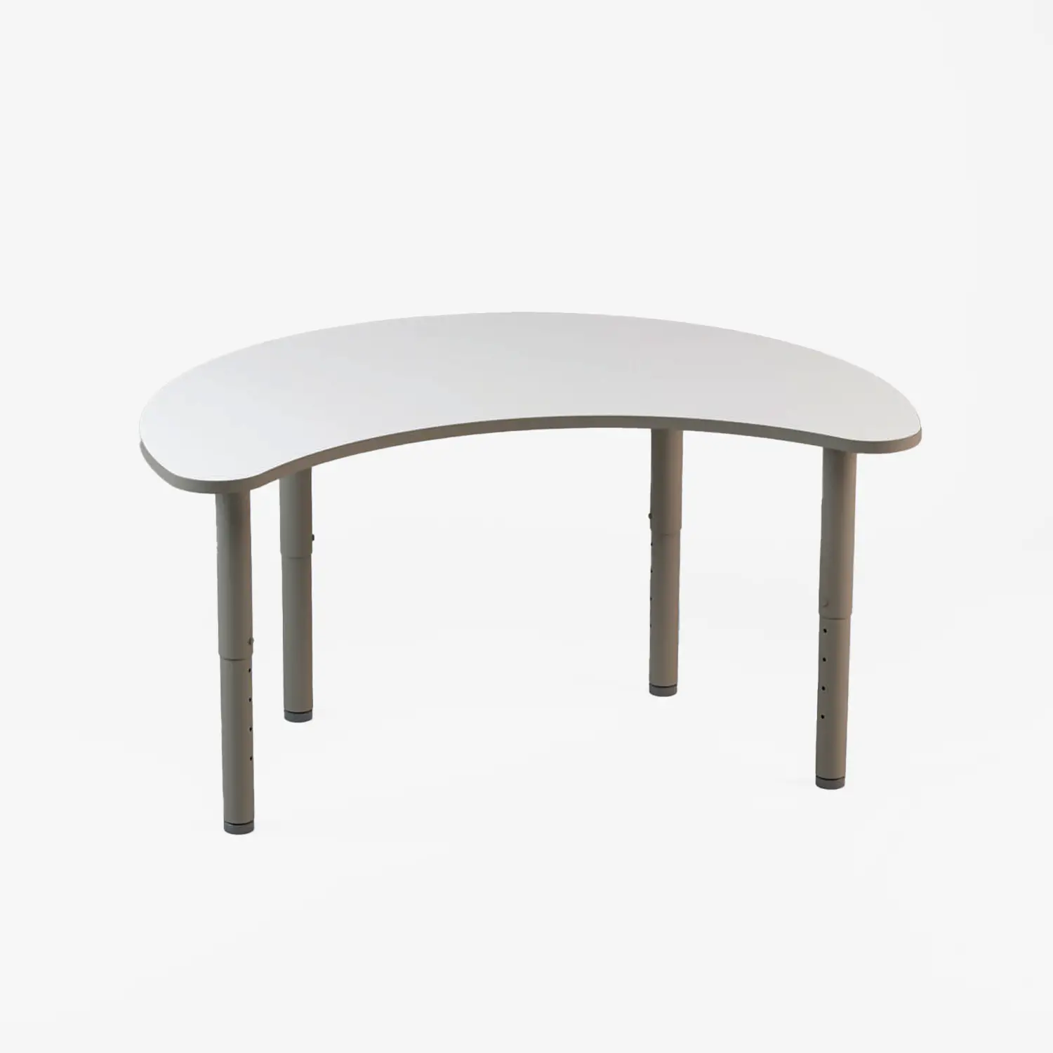Tavolo Apus a Mezza Luna Altezza Regolabile – Tavolo con Top Bianco CAM - Arredo serie Aula 3.0