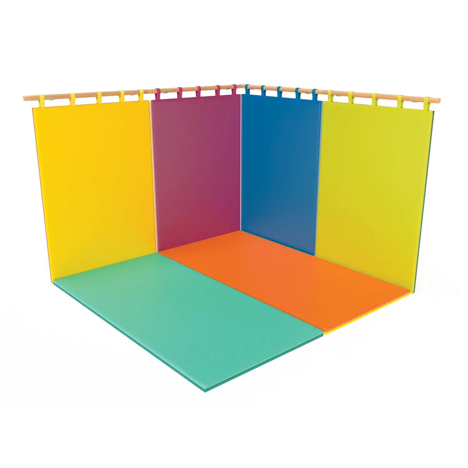 Materassino Bicolore per la Psicomotricità e la Ginnastica cm. 100x200, Prugna-Crema - Percorsi psicomotori