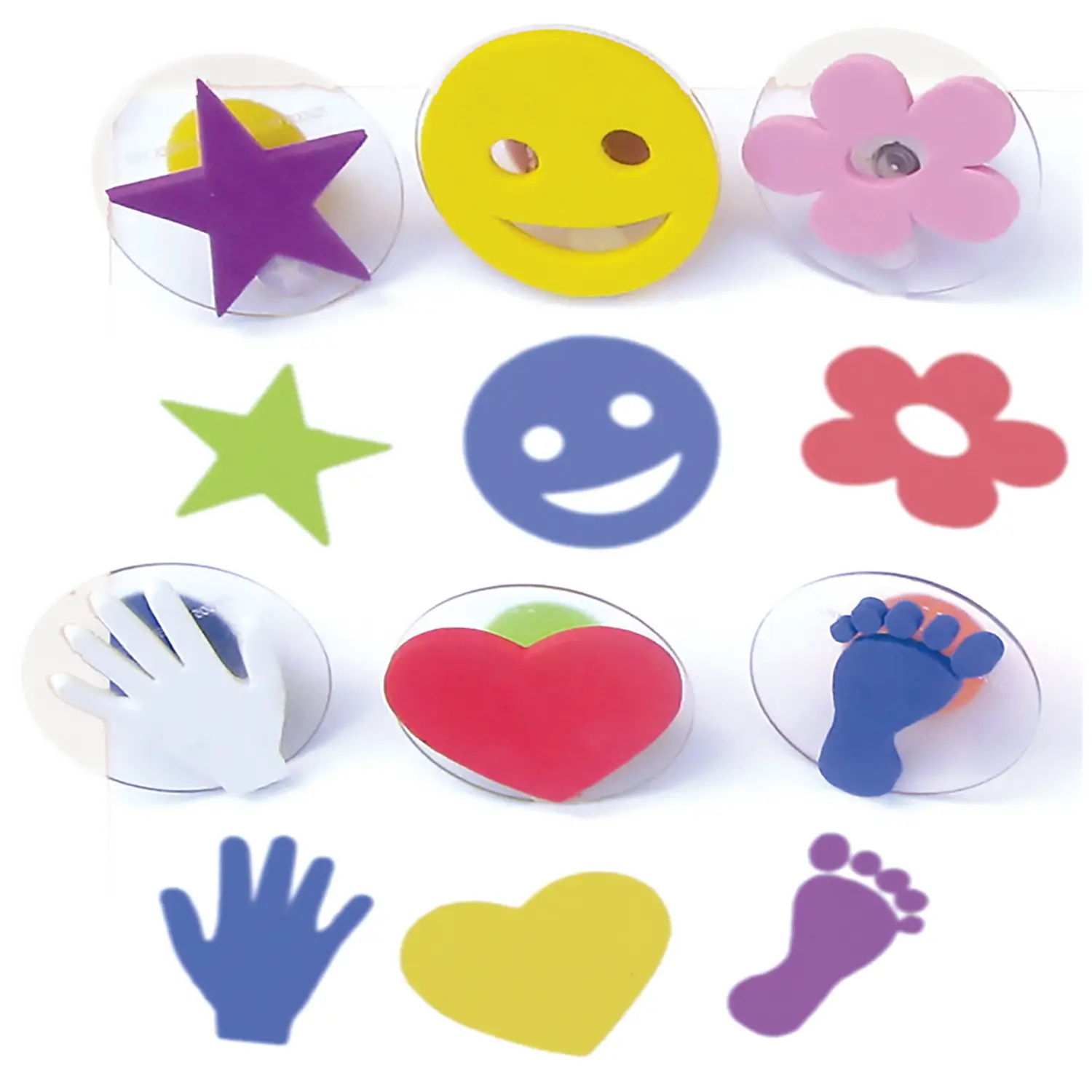 Set 14 Maxi Timbri Trasparenti – Assortimento Creativo - Rulli, spugne e timbri